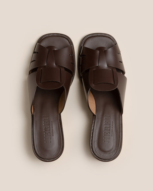 Hereu On sale ANCORA SQUARED HEELED SLIDE - Heeled Fisherman Slide - Women
