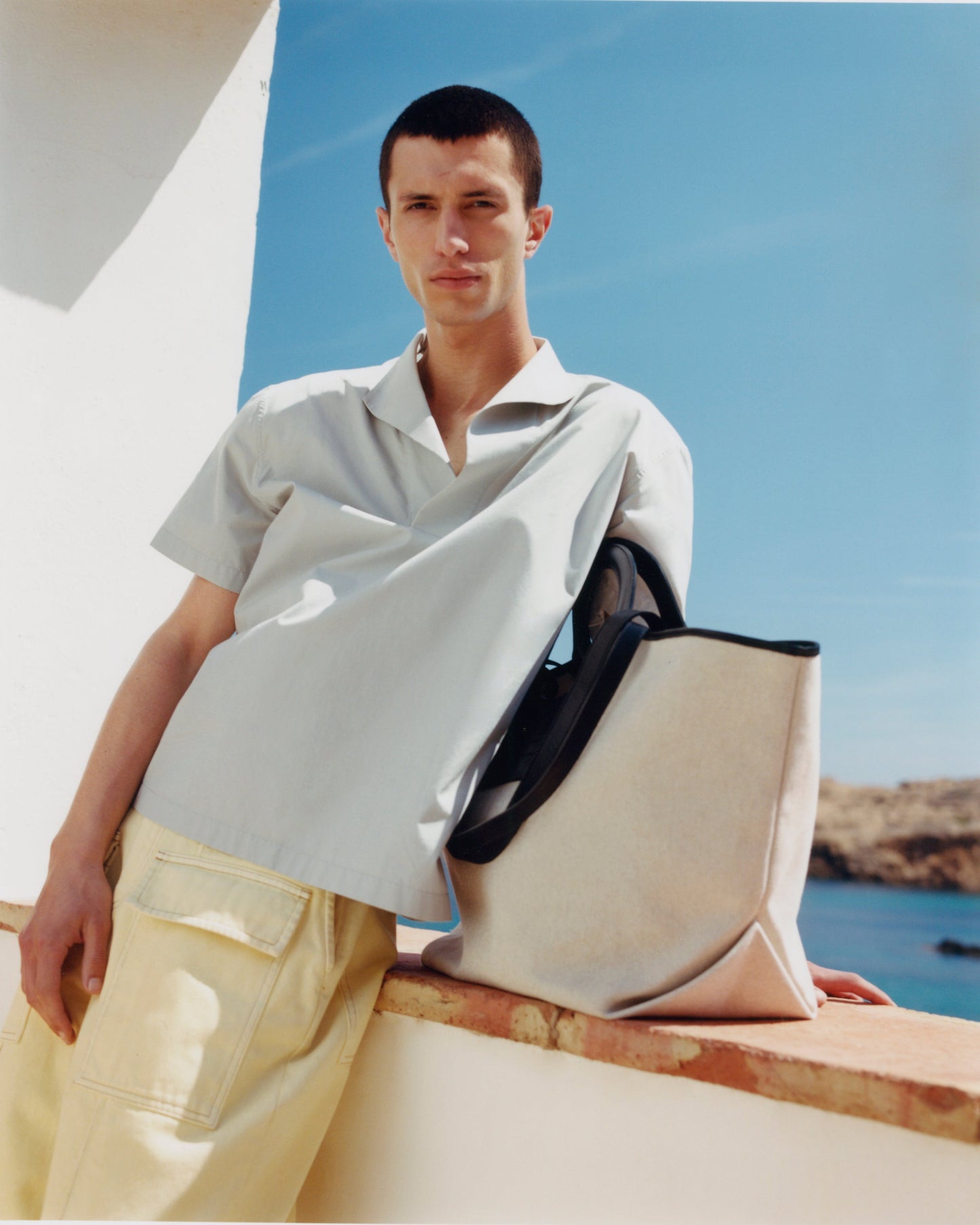 Hereu Hot Sale CALA L - Leather-trimmed Canvas Tote Bag - Women|Men