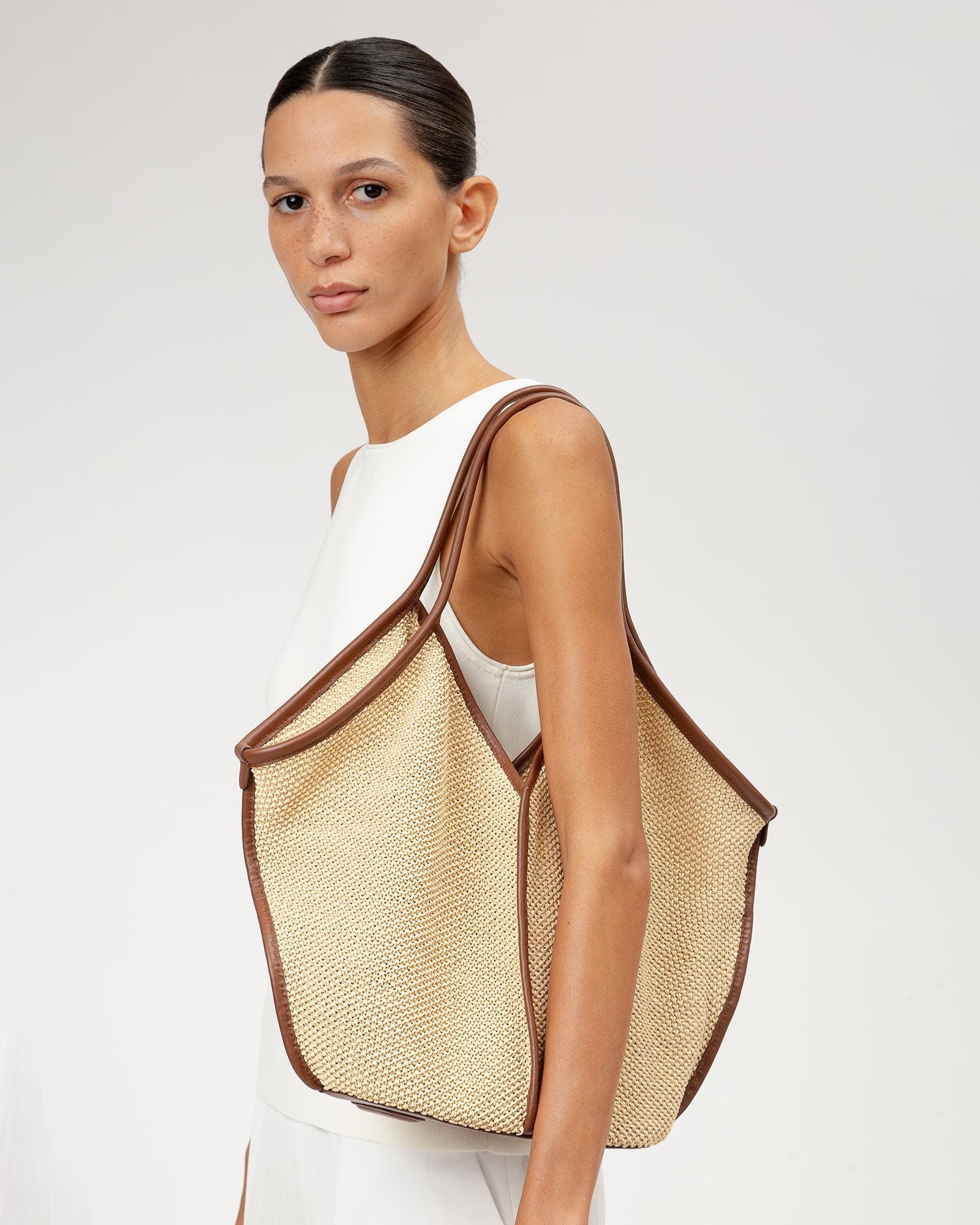 Hereu US CALELLA SOFT RAFFIA - Leather-trimmed Tote Bag - Men|Women