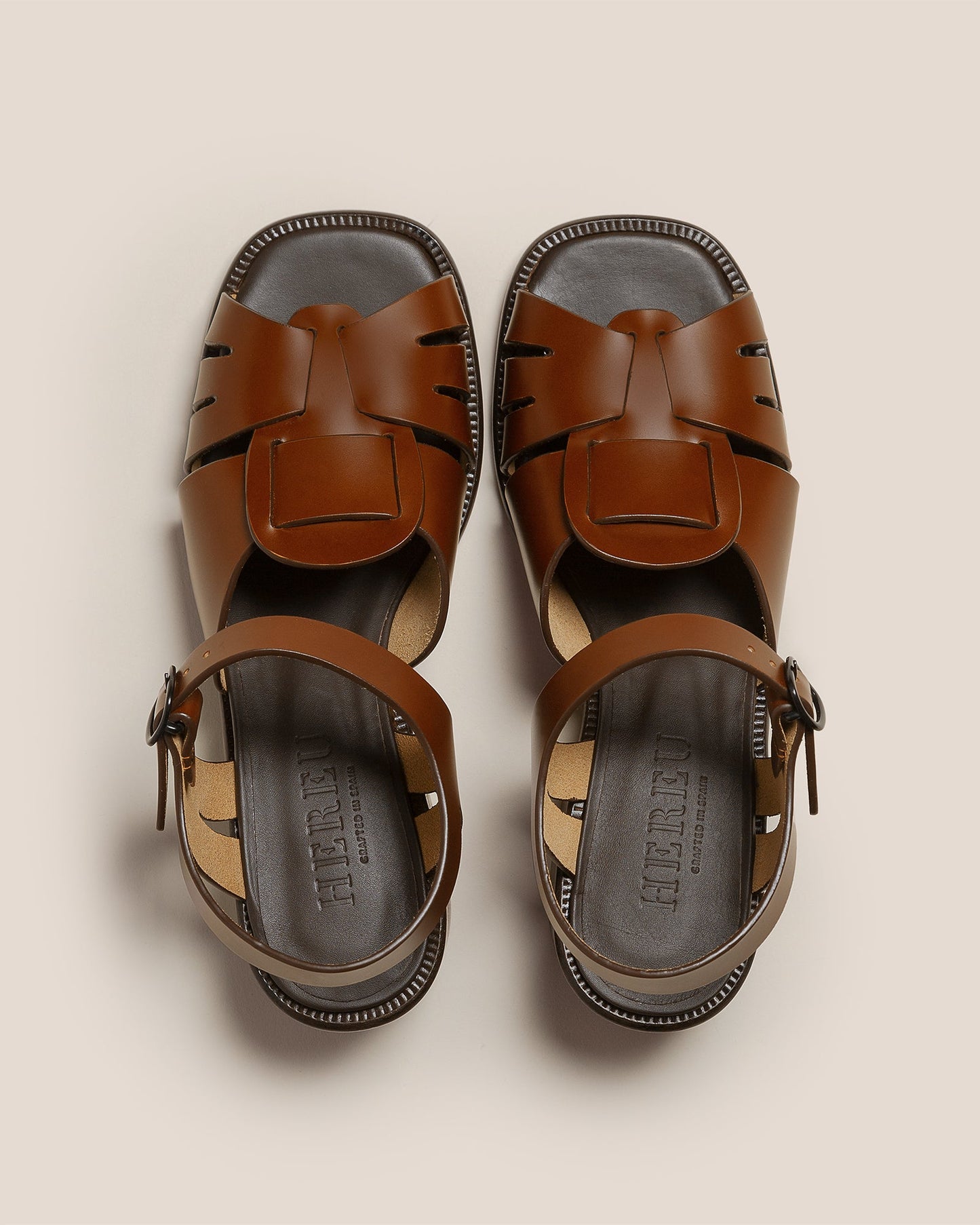Hereu Outlet ANCORA SQUARED HEELED - Open-Toe Fisherman Sandal - Women