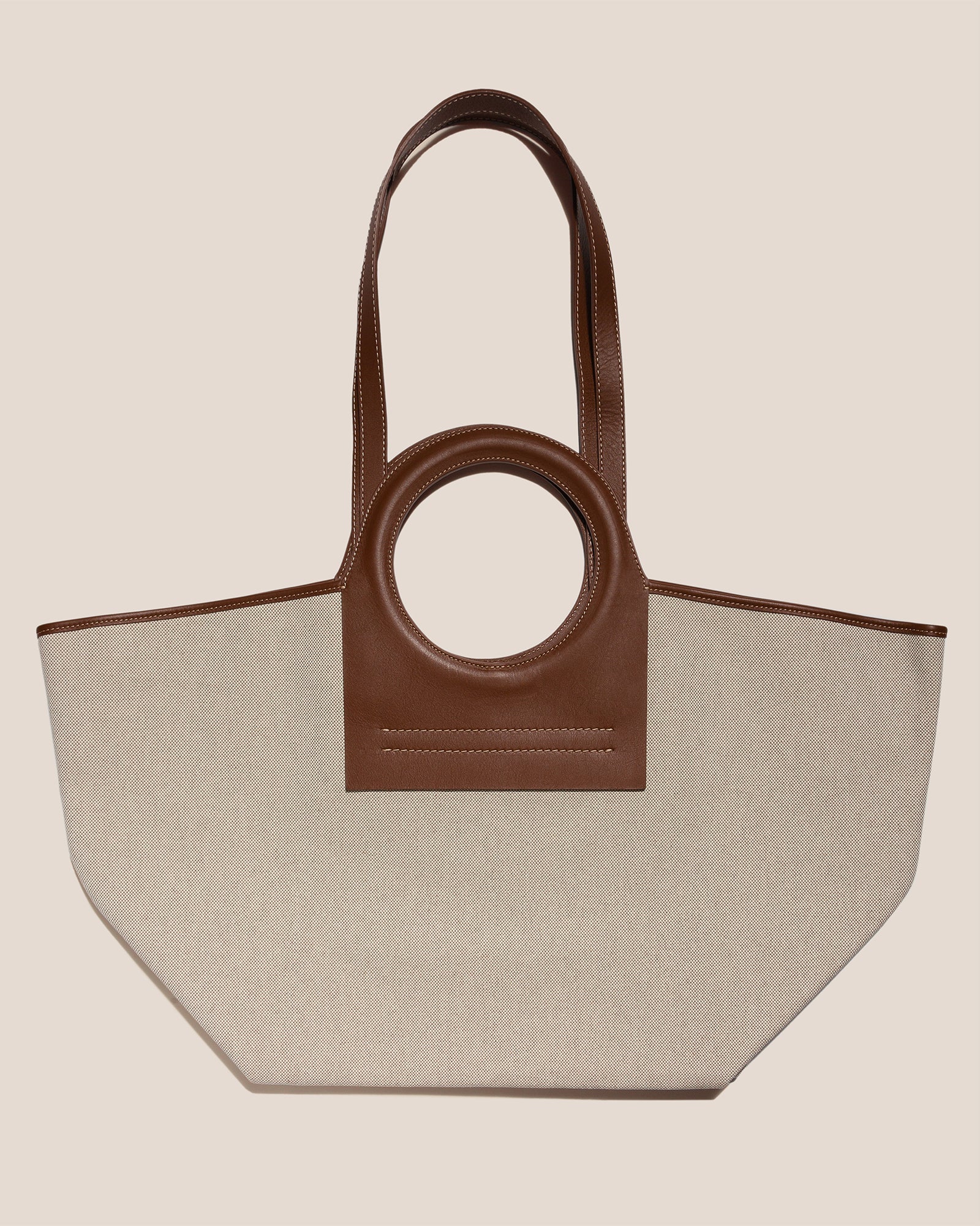 Hereu Discount CALA L - Leather-trimmed Canvas Tote Bag - Women|Men