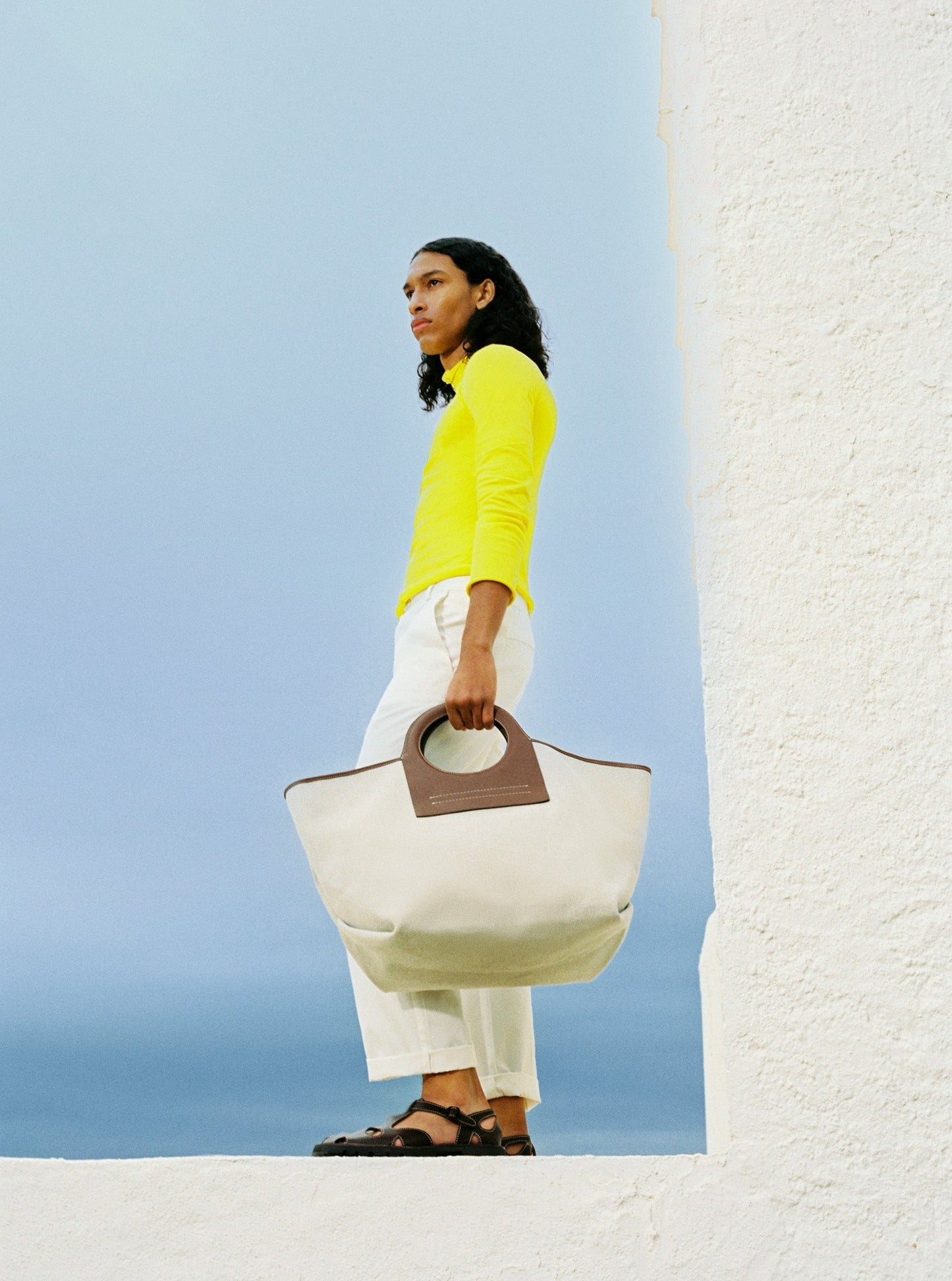 Hereu Discount CALA L - Leather-trimmed Canvas Tote Bag - Women|Men