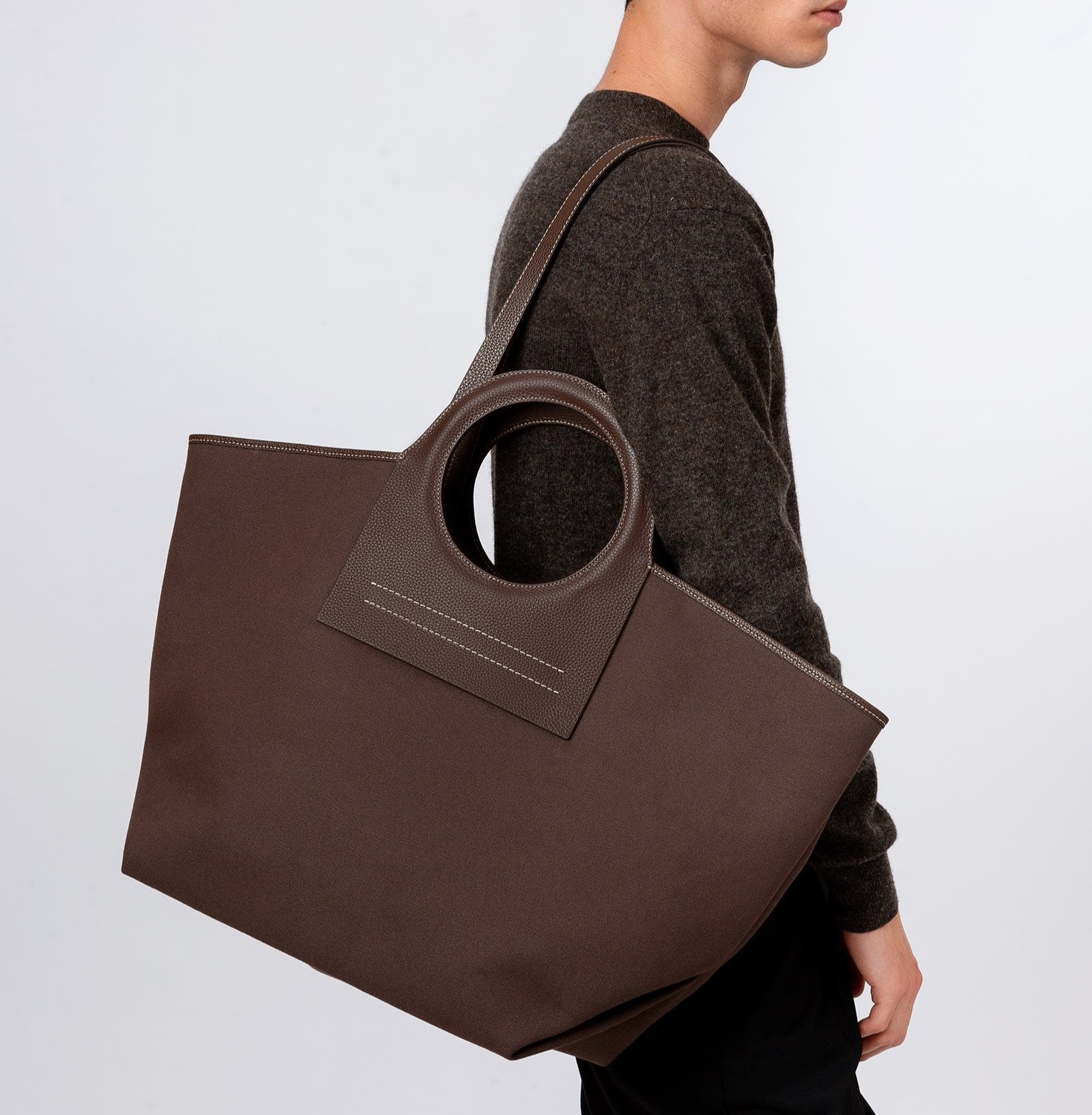 Hereu Discount CALA L - Leather-trimmed Canvas Tote Bag - Women|Men