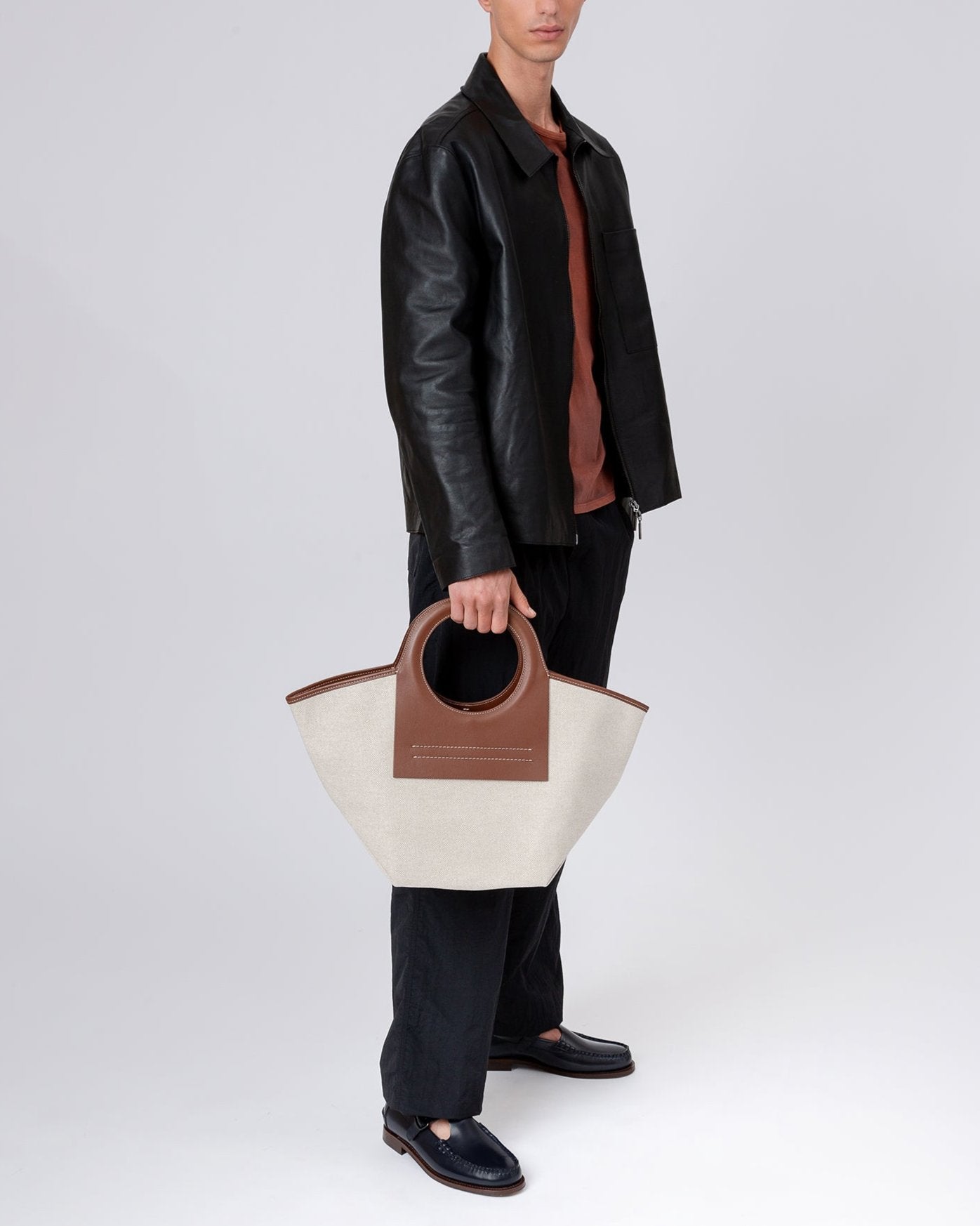 Hereu On sale CALA S - Leather-trimmed Canvas Tote Bag - Women|Men