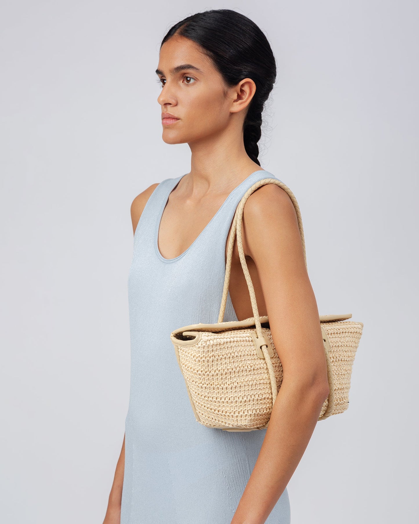 Hereu Outlet FORNA RAFFIA - Leather Framed Shoulder Bag - Women