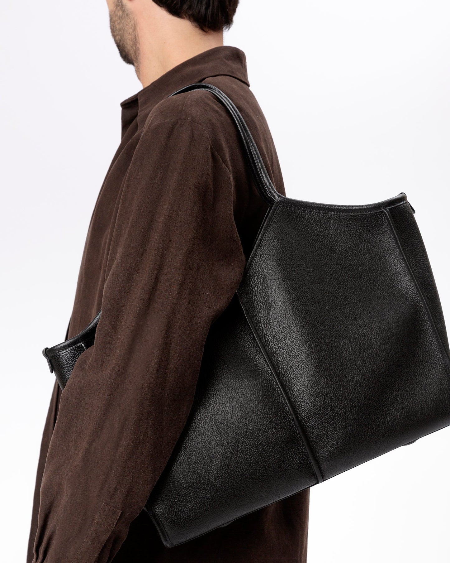 Hereu US CALELLA SQUARED MEDIUM GRAINY - Leather-trimmed Tote Bag - Women|Men