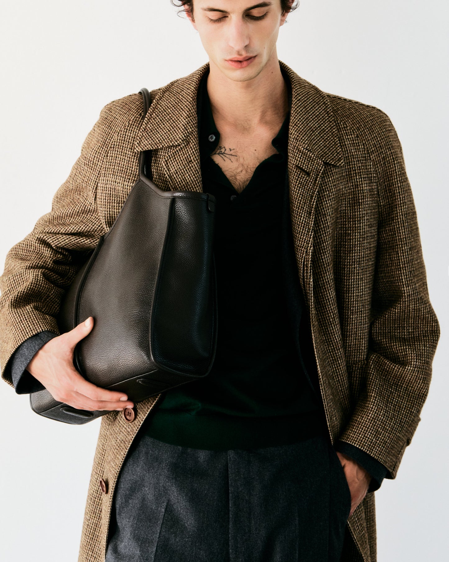 Hereu Sale CALELLA SQUARED MEDIUM GRAINY - Leather-trimmed Tote Bag - Women|Men