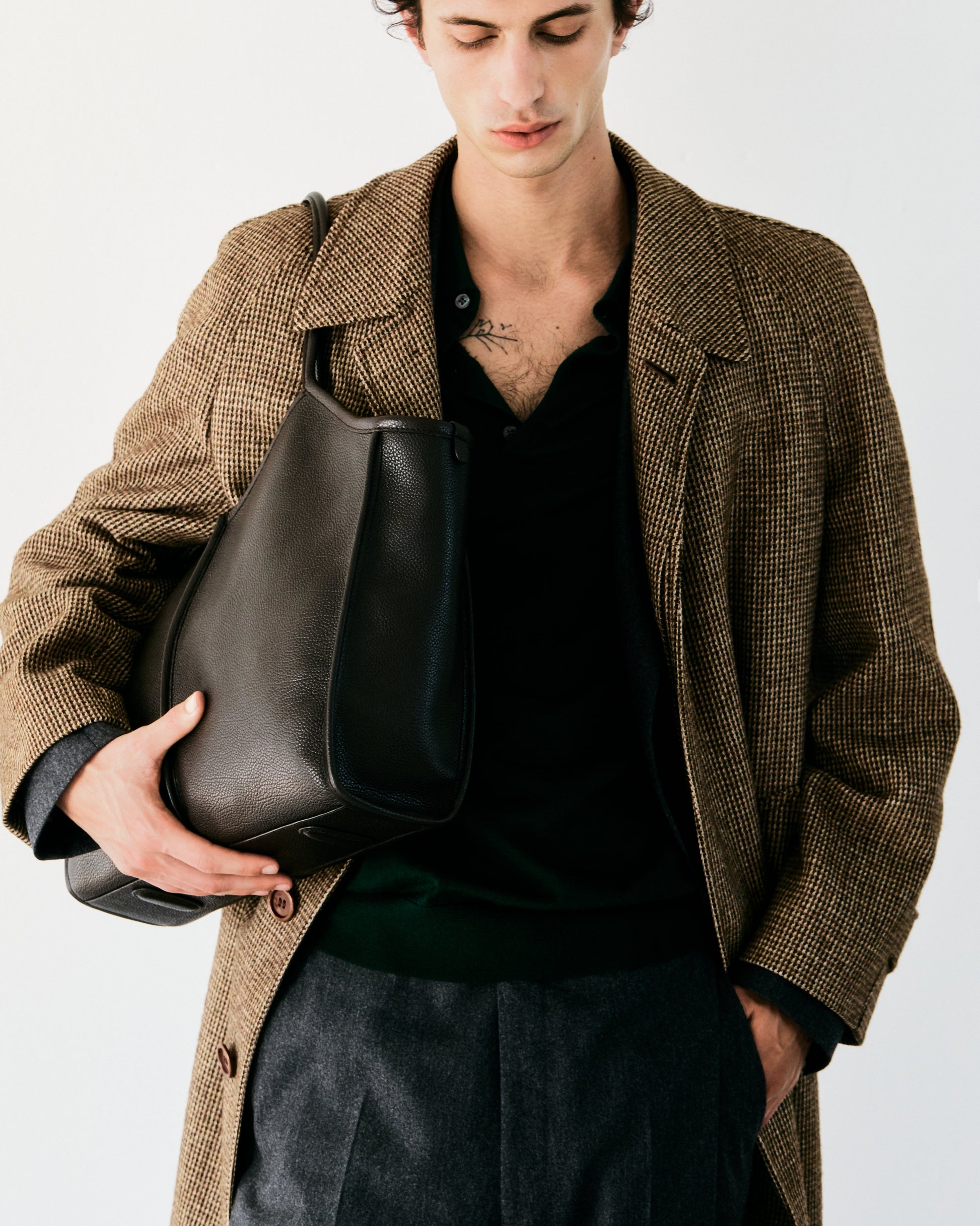 Hereu Sale CALELLA SQUARED MEDIUM GRAINY - Leather-trimmed Tote Bag - Women|Men
