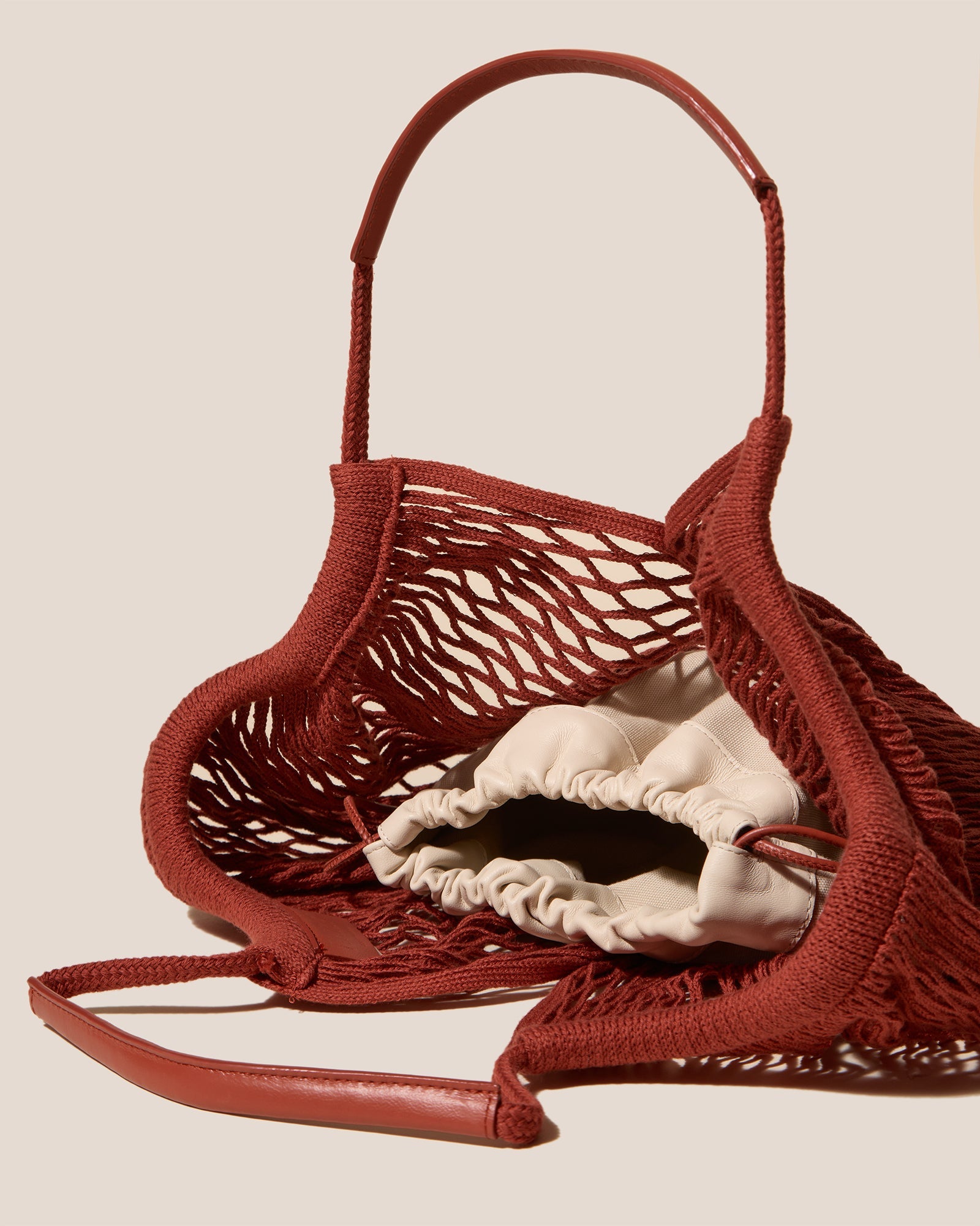 Hereu On sale CALELLA FILT - Knitted Cotton Net Bag - Women