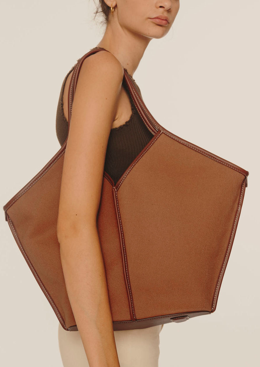 Hereu CALELLA - Leather-trimmed Organic Cotton Tote Bag - Women|Men