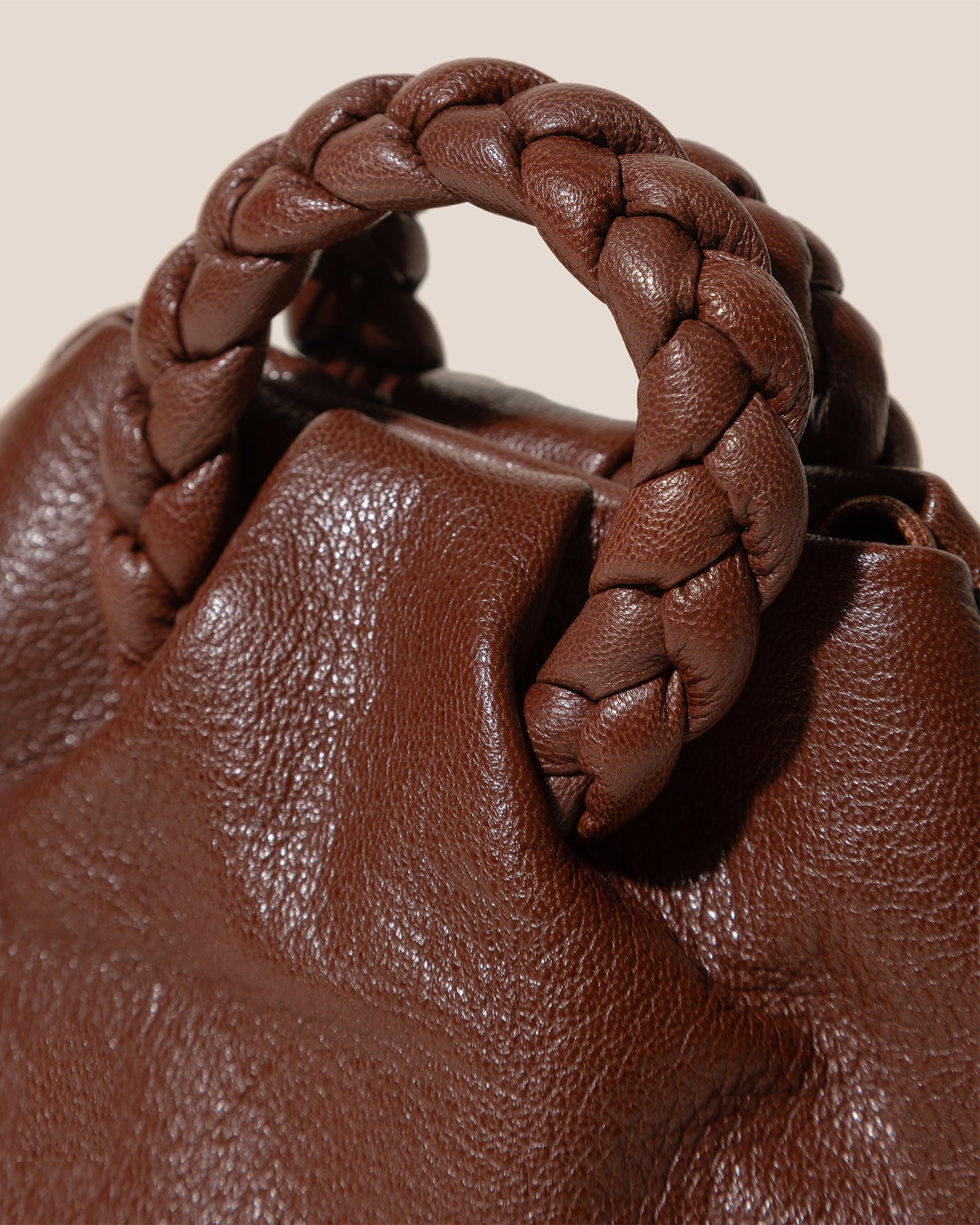 Hereu For sale BOMBON SUPPLE SHINY - Plaited-handle Leather Handbag - Women