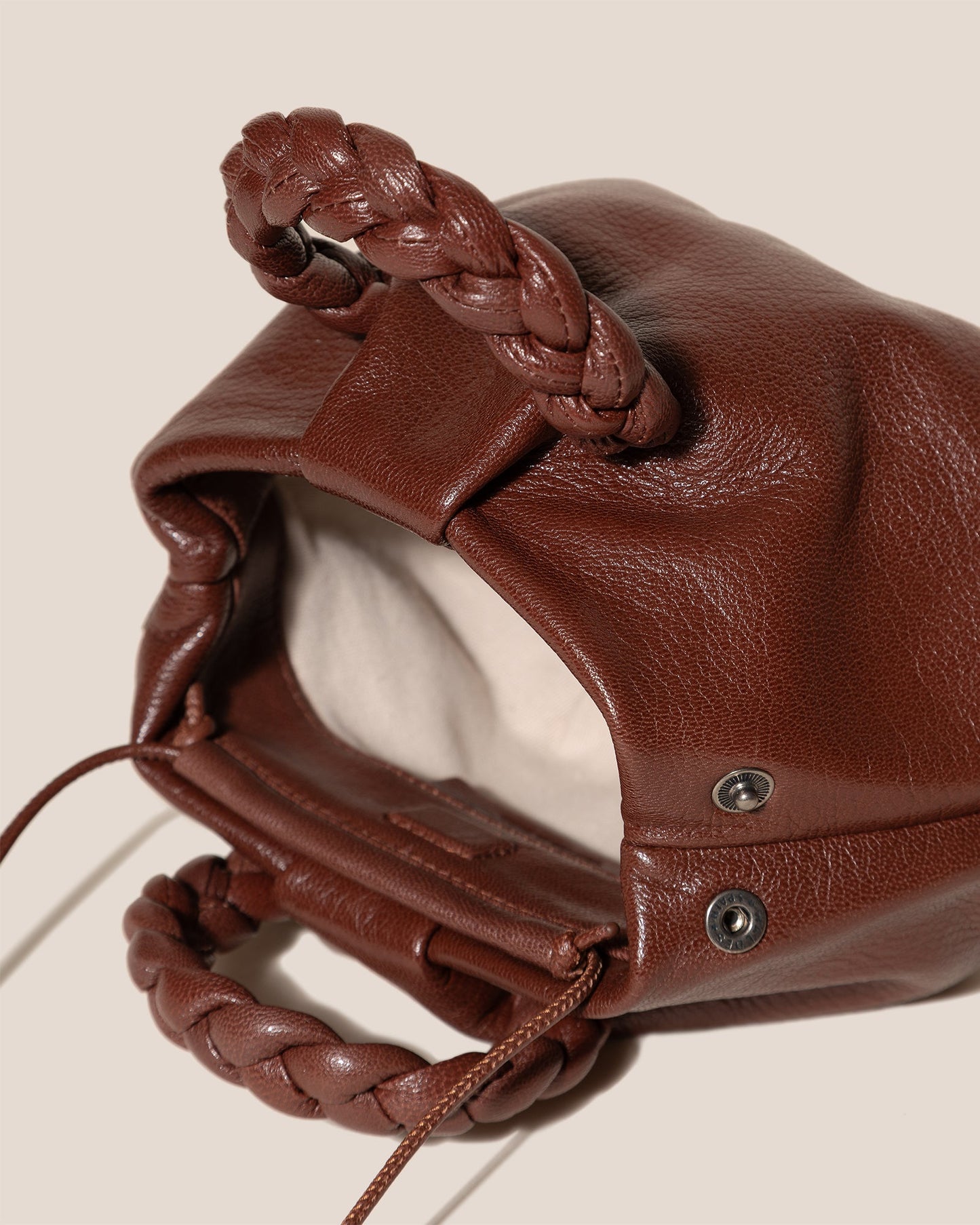 Hereu For sale BOMBON SUPPLE SHINY - Plaited-handle Leather Handbag - Women