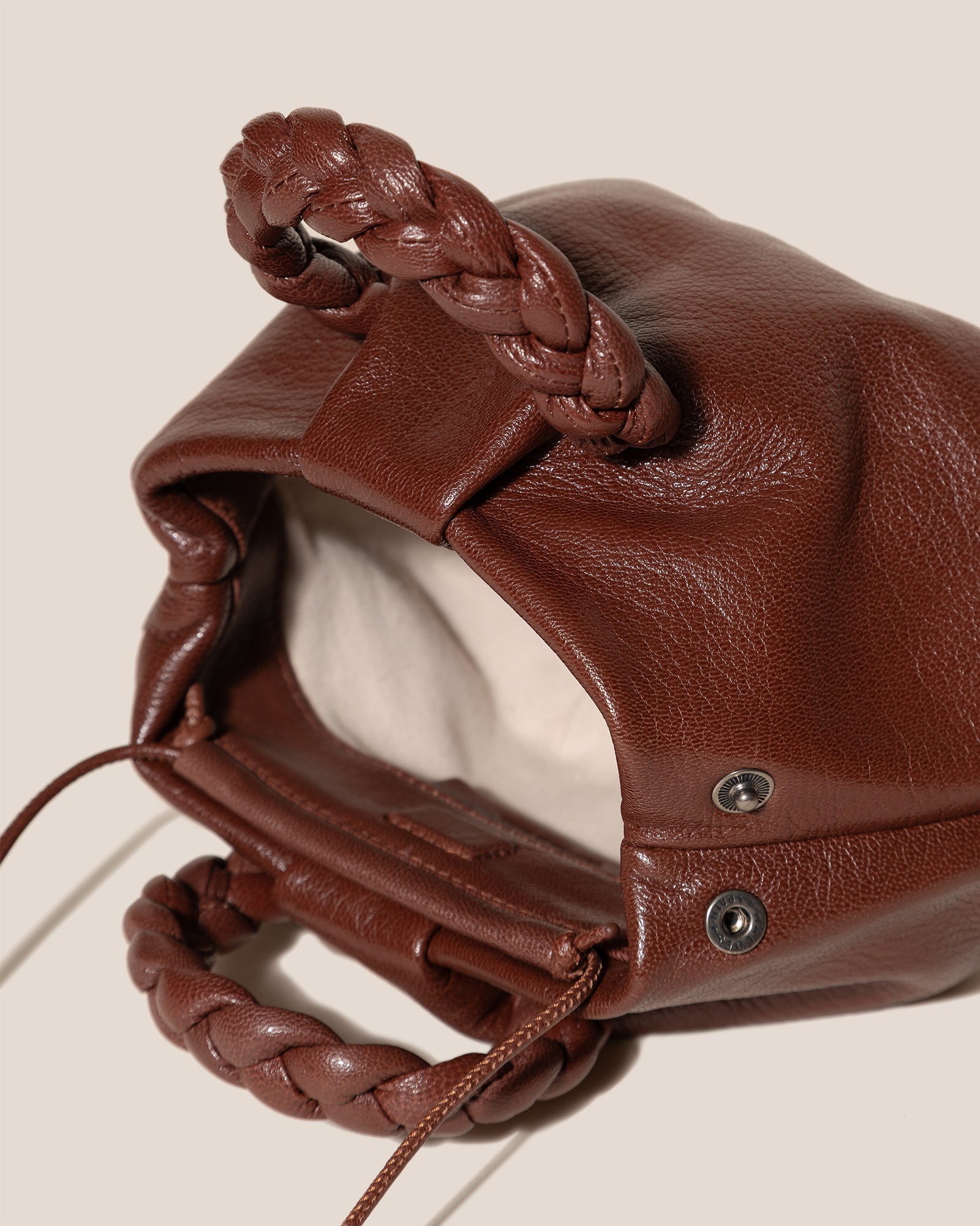 Hereu For sale BOMBON SUPPLE SHINY - Plaited-handle Leather Handbag - Women