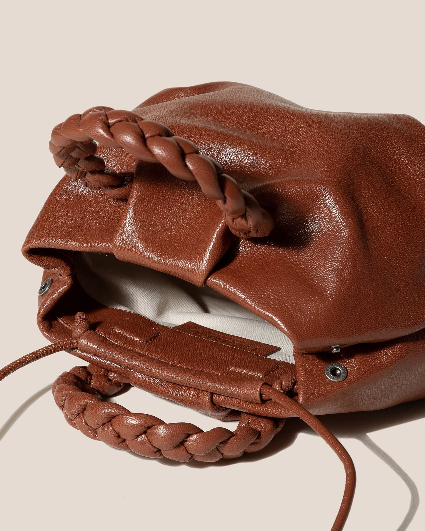 Hereu Discount BOMBON M SUPPLE SHINY - Medium Plaited-handle Leather Handbag - Women
