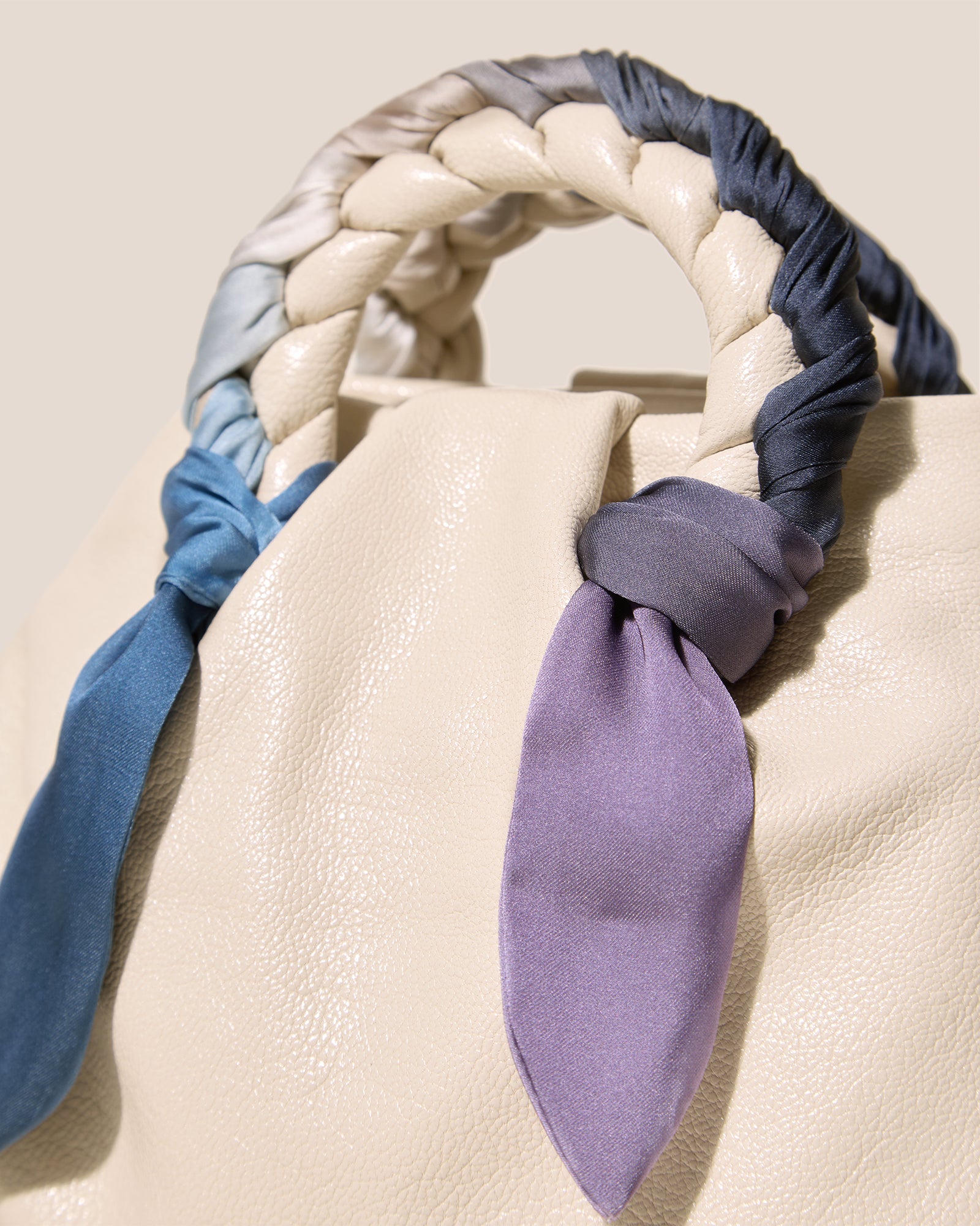 Hereu Hot Sale BOMBON FOULARD - Plaited-handle Leather Handbag - Women