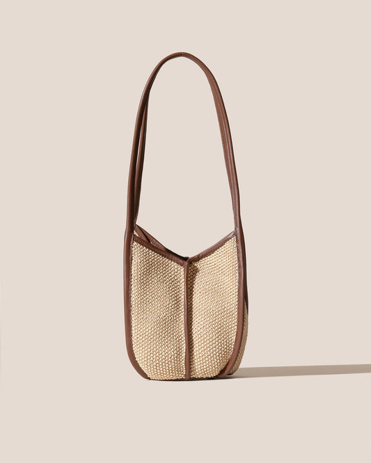 Hereu CALELLA BUCKET SOFT RAFFIA - Leather-trimmed Shoulder Bag - Women