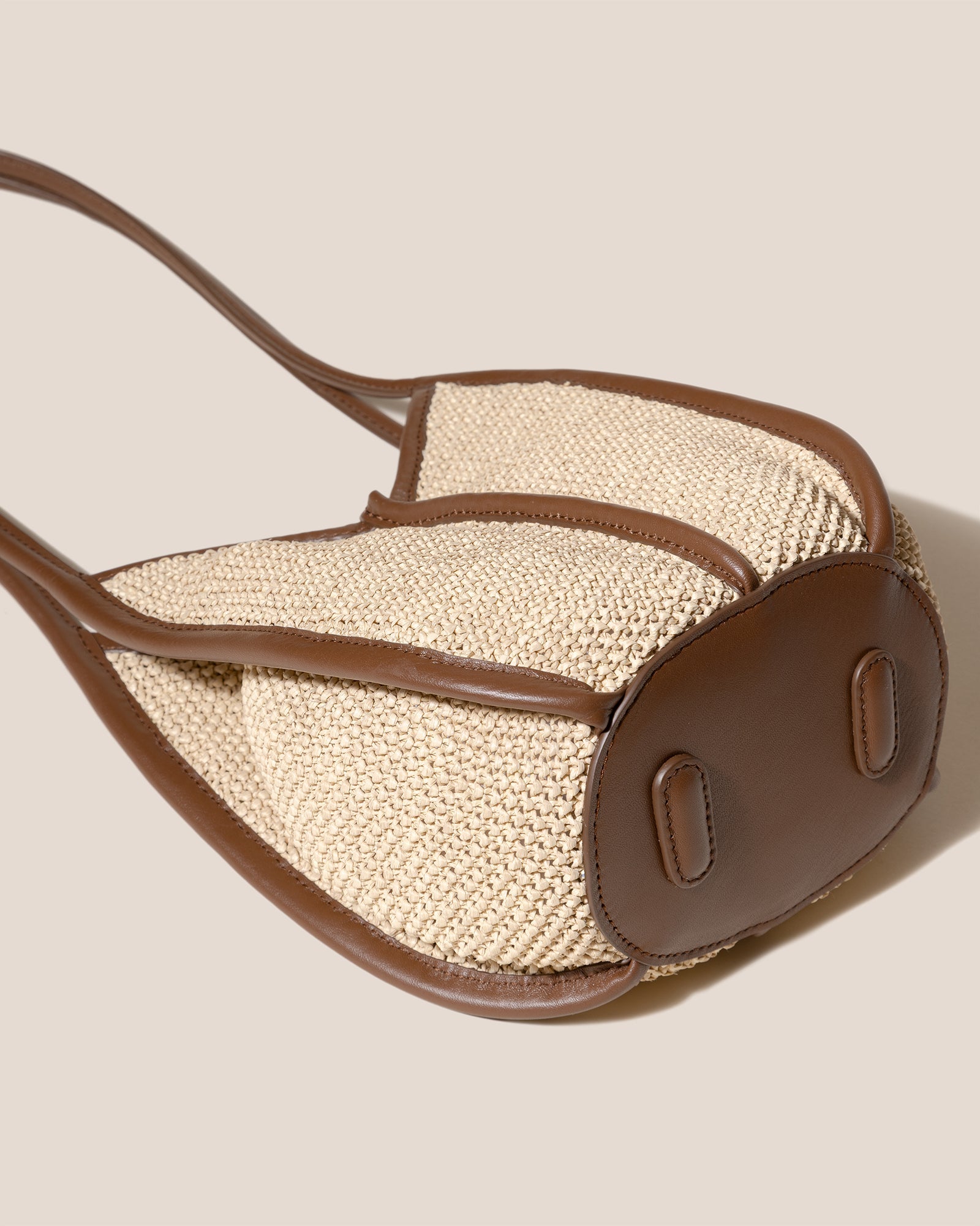 Hereu CALELLA BUCKET SOFT RAFFIA - Leather-trimmed Shoulder Bag - Women