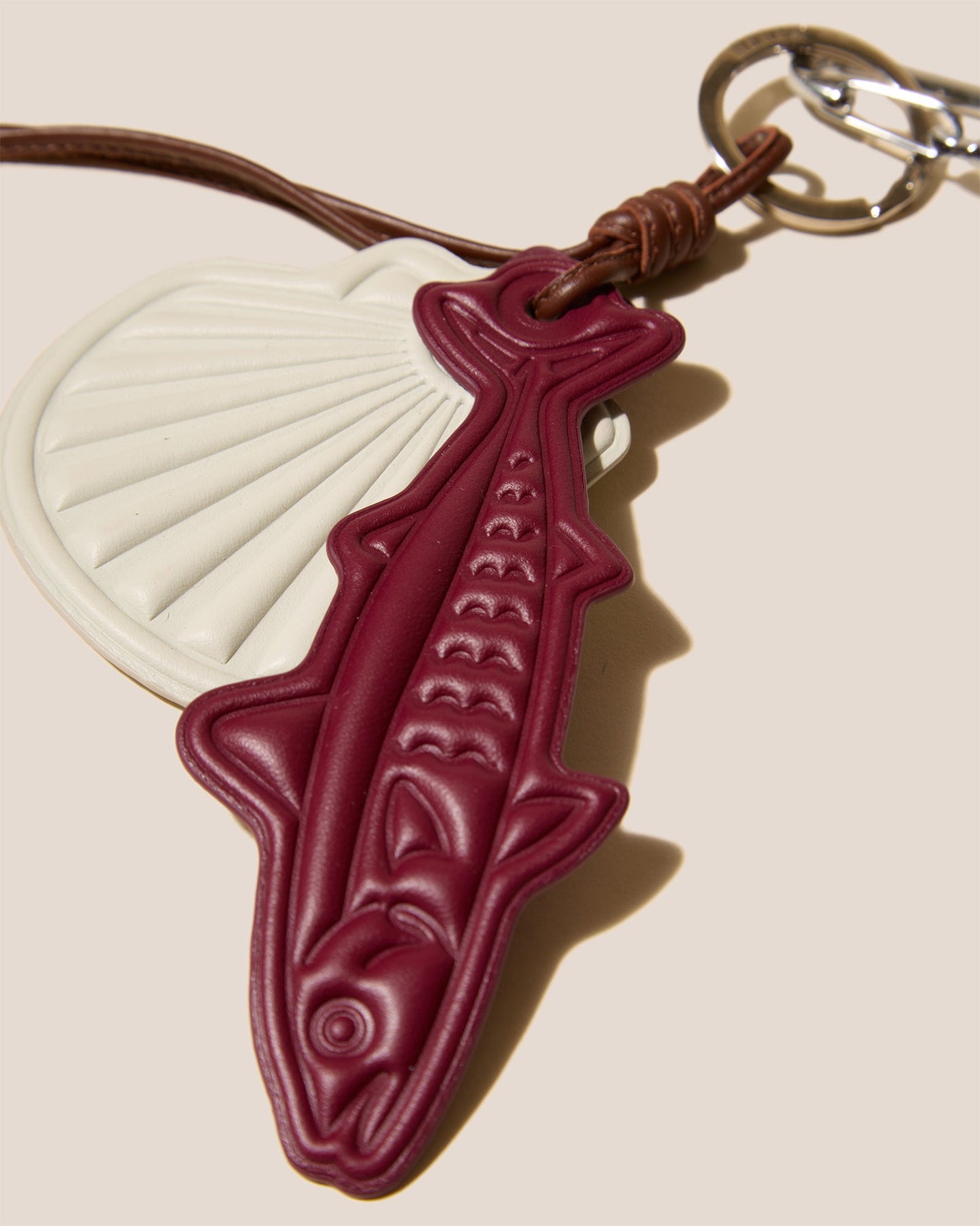Hereu Outlet LAMAR KEYCHAIN - Embossed Leather Keychain - Women