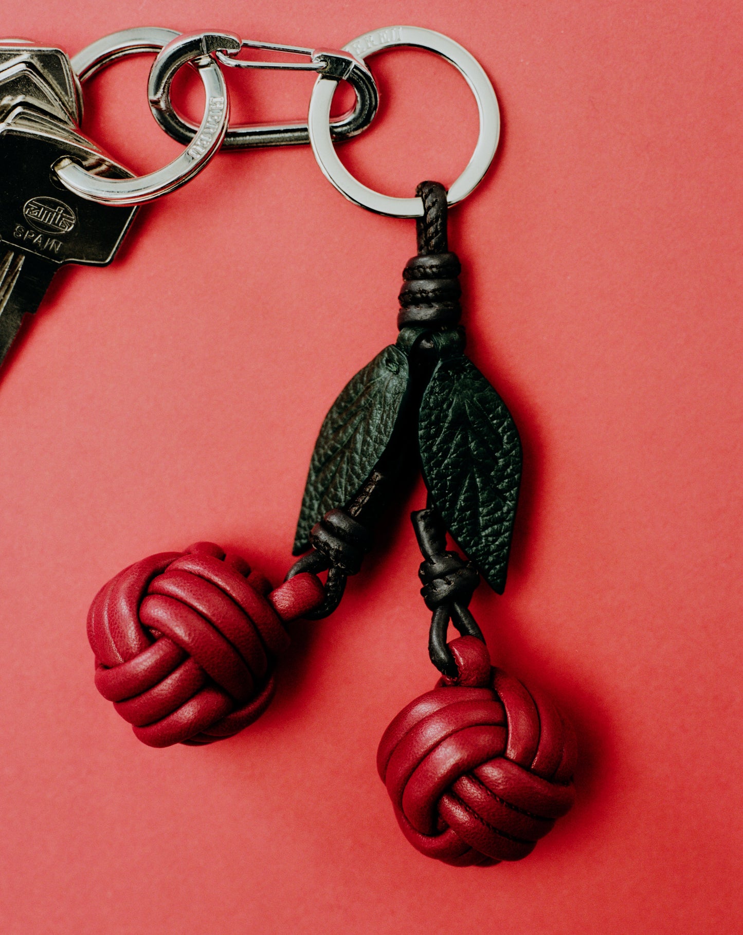 Hereu Discount CIRERES - Hand-Knotted Cherries Leather Key Holder - Women
