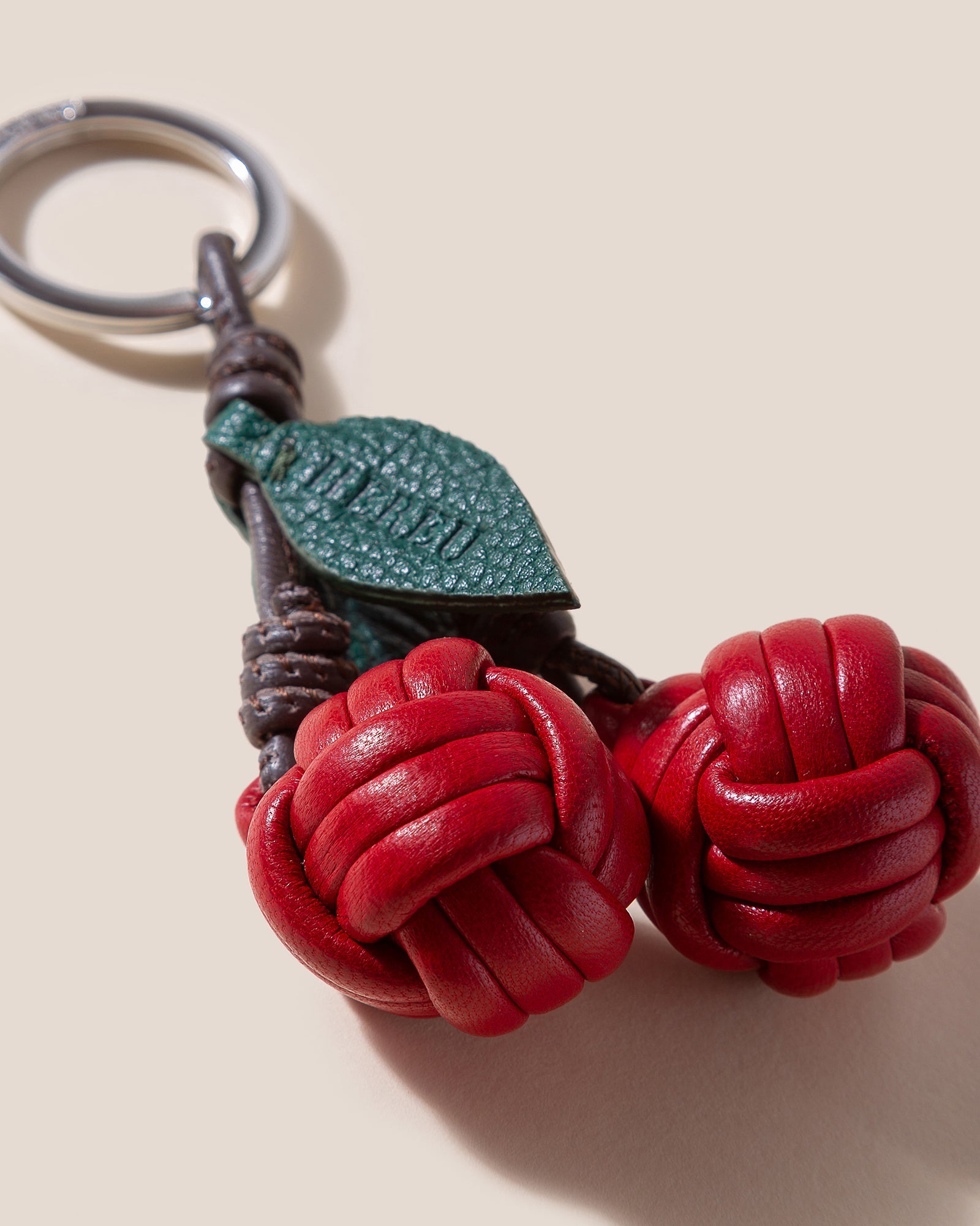 Hereu Discount CIRERES - Hand-Knotted Cherries Leather Key Holder - Women