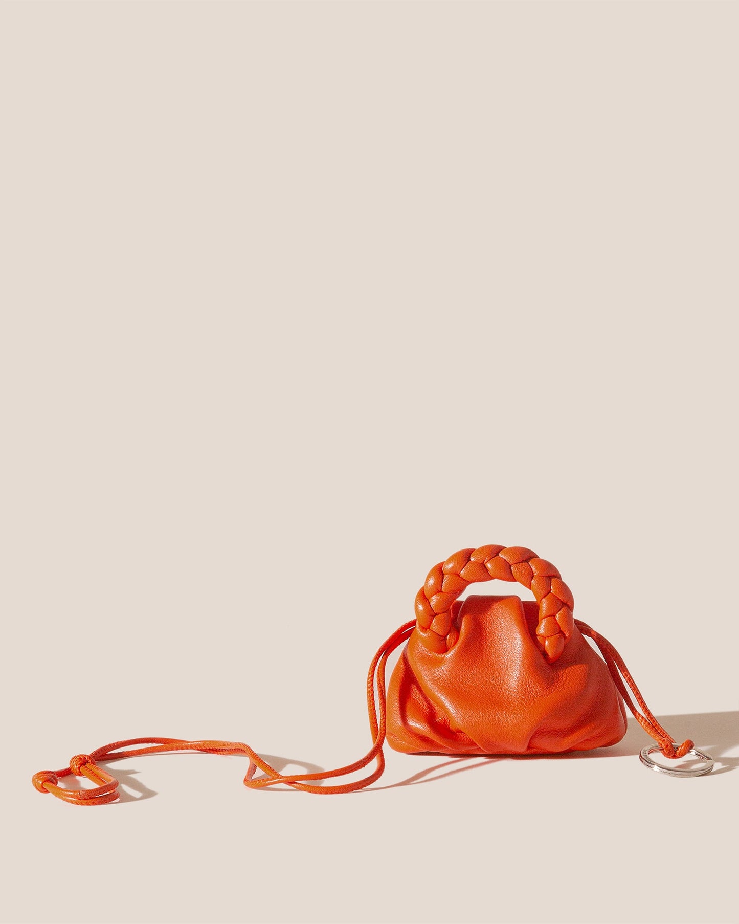 Hereu On sale BOMBON MINI PURSE - Plaited-Handle Leather Keychain Purse - Women
