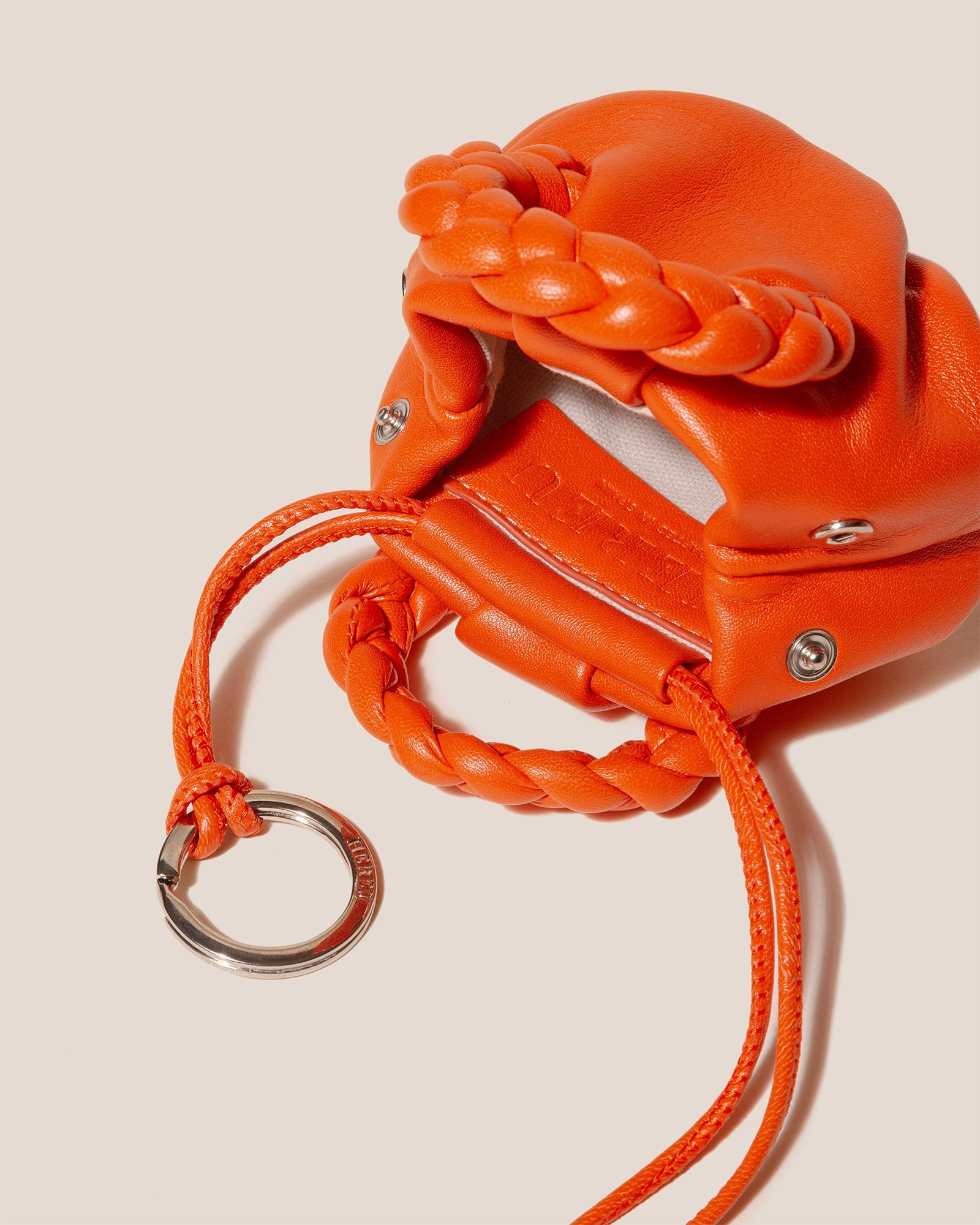 Hereu On sale BOMBON MINI PURSE - Plaited-Handle Leather Keychain Purse - Women