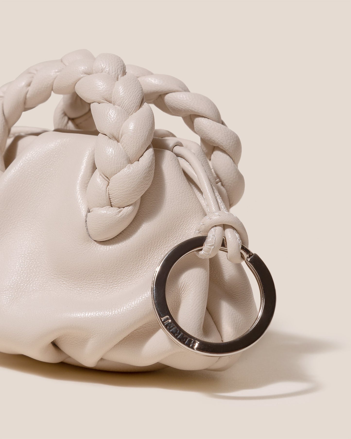 Hereu US BOMBON MINI PURSE - Plaited-Handle Leather Keychain Purse - Women