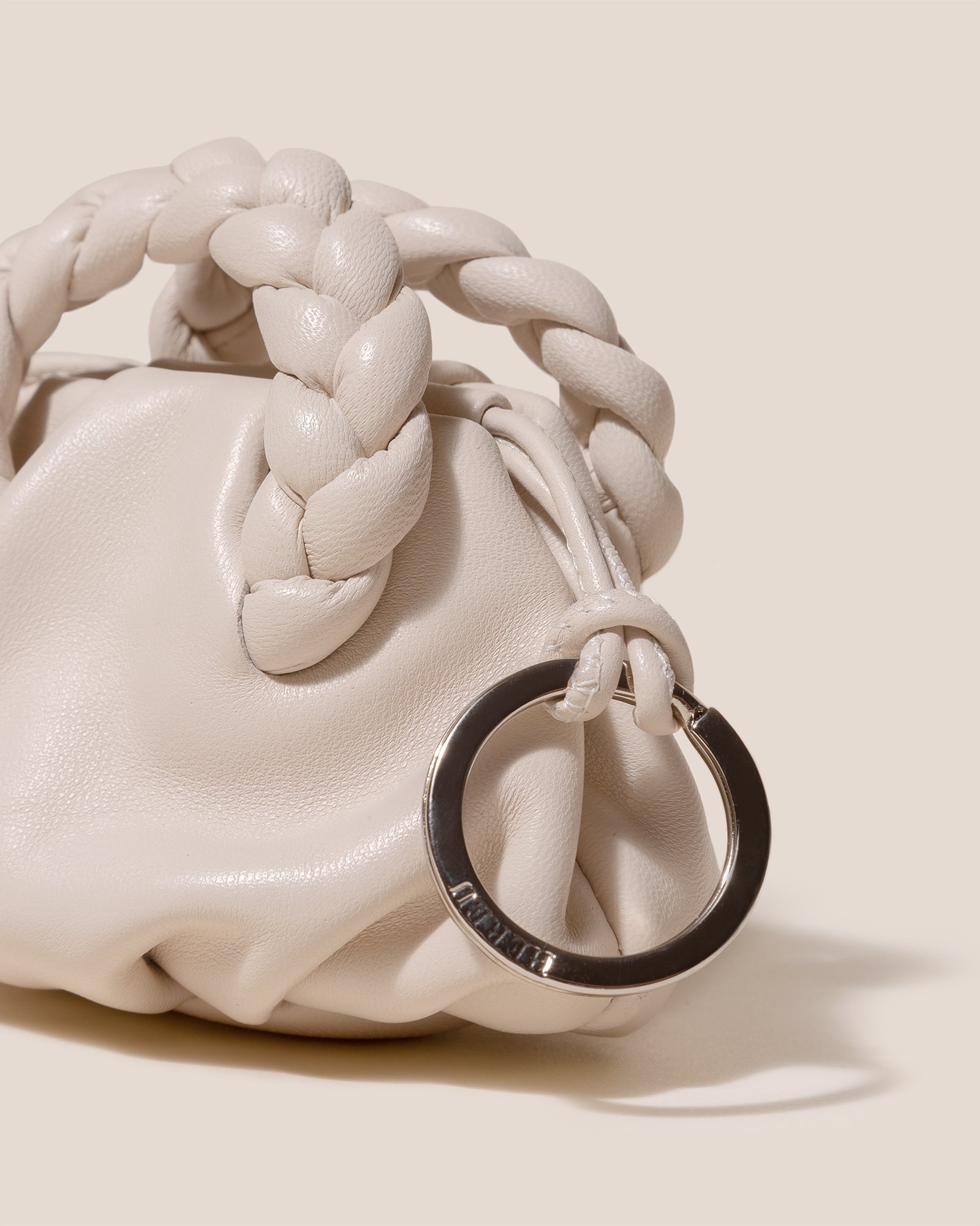 Hereu US BOMBON MINI PURSE - Plaited-Handle Leather Keychain Purse - Women