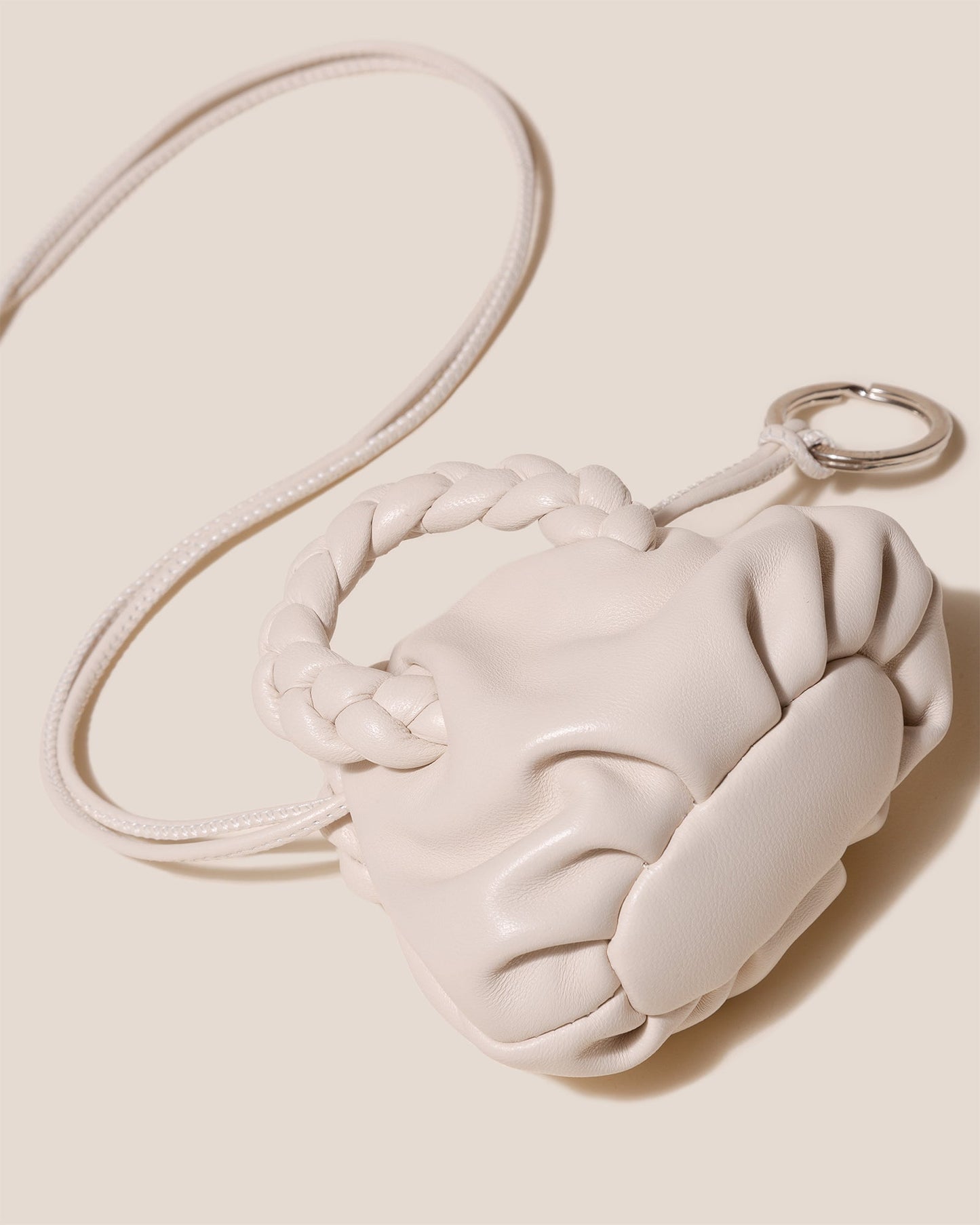 Hereu US BOMBON MINI PURSE - Plaited-Handle Leather Keychain Purse - Women