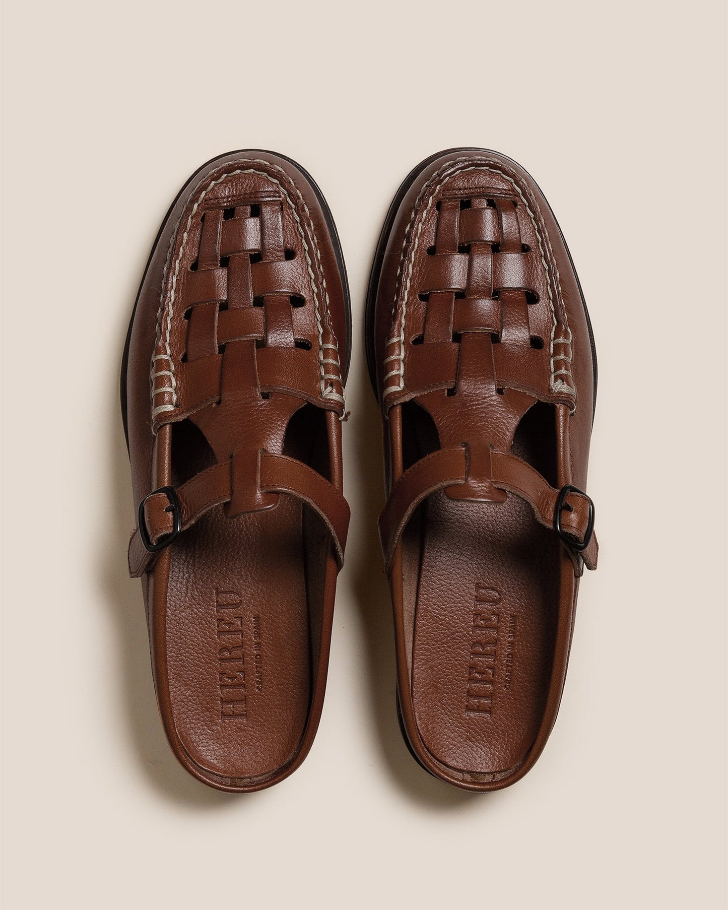 Hereu New FERRIOL MULE - Woven T-bar Mule Loafer - Men