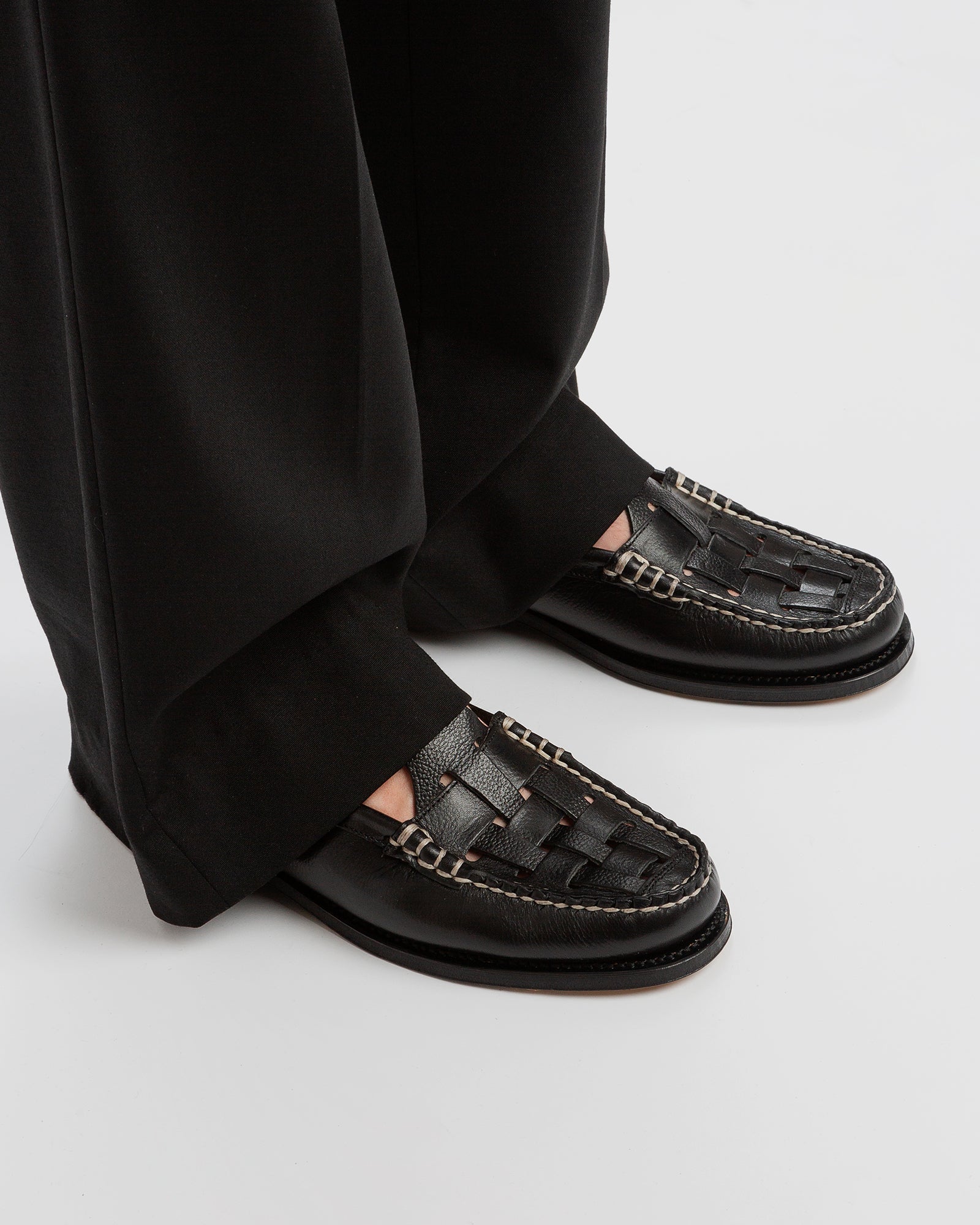 Hereu New FERRIOL MULE - Woven T-bar Mule Loafer - Men