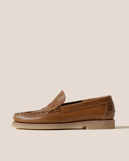Hereu Online NOMBELA RUBBER VEG TAN - Interwoven Detail Slip-On Loafer - Men