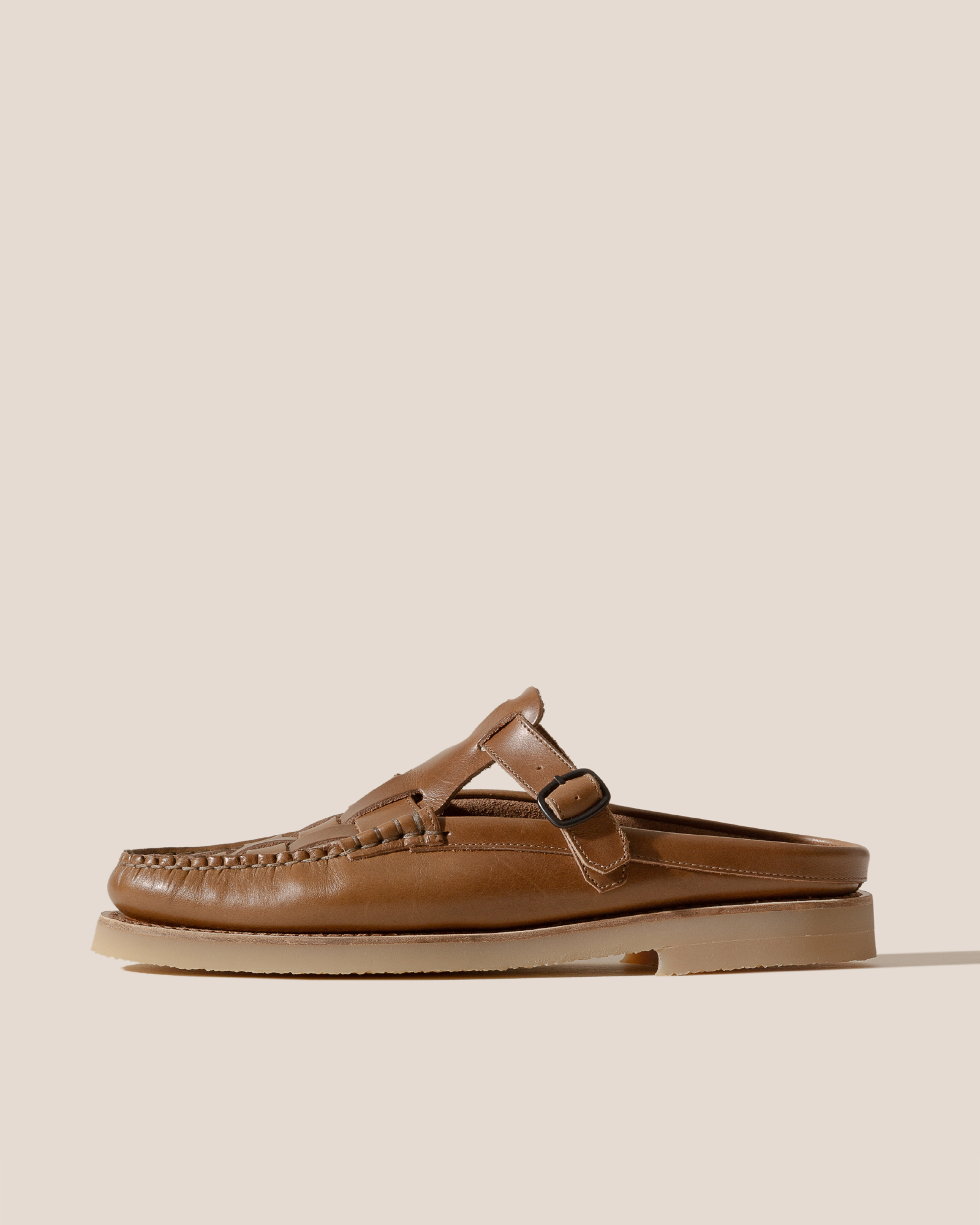 Hereu Sale FERRIOL MULE RUBBER VEG TAN - Woven T-bar Mule Loafer - Men