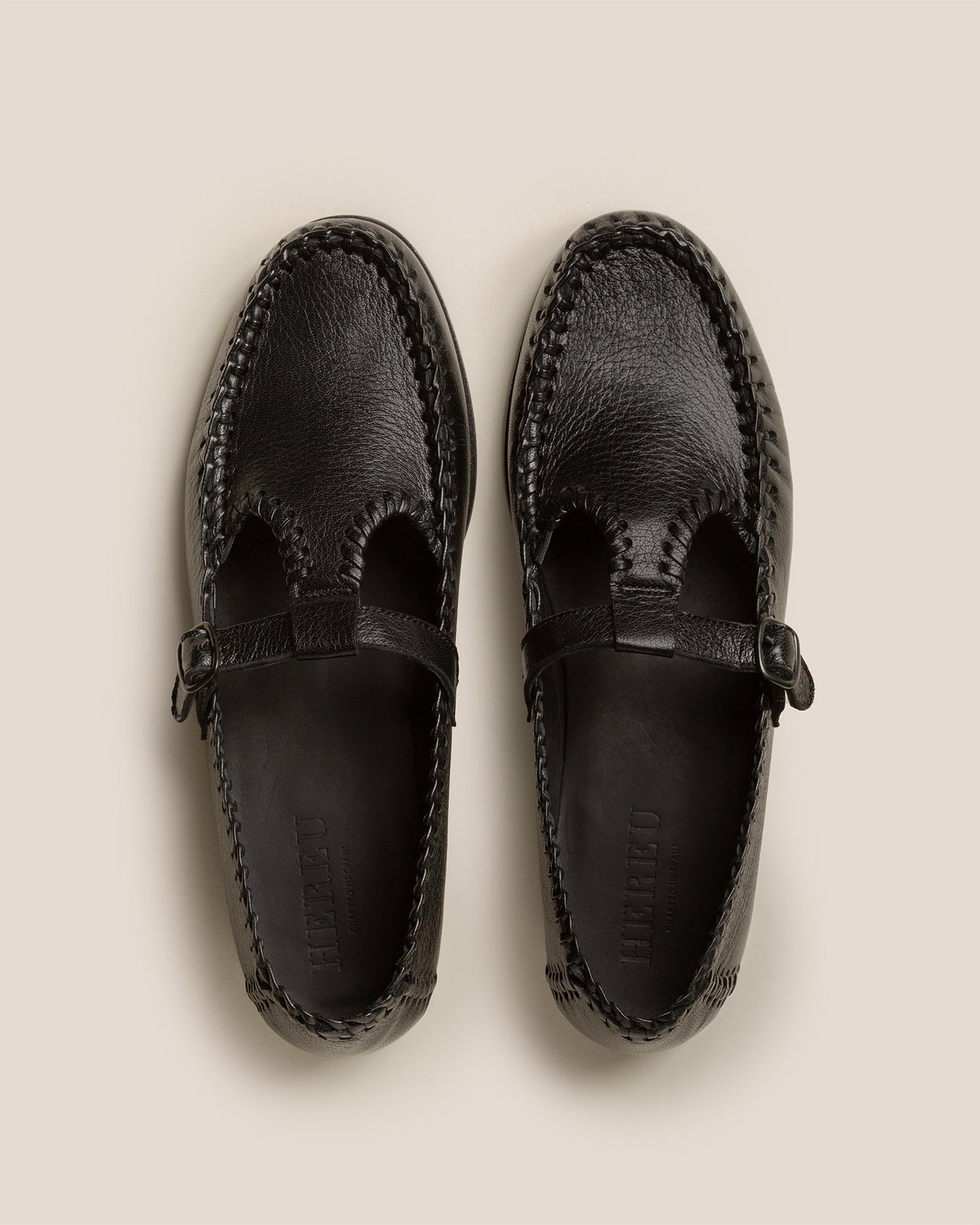 Hereu ALCOVER SUPPLE SHINY - Braided Seams T-bar Loafer - Men