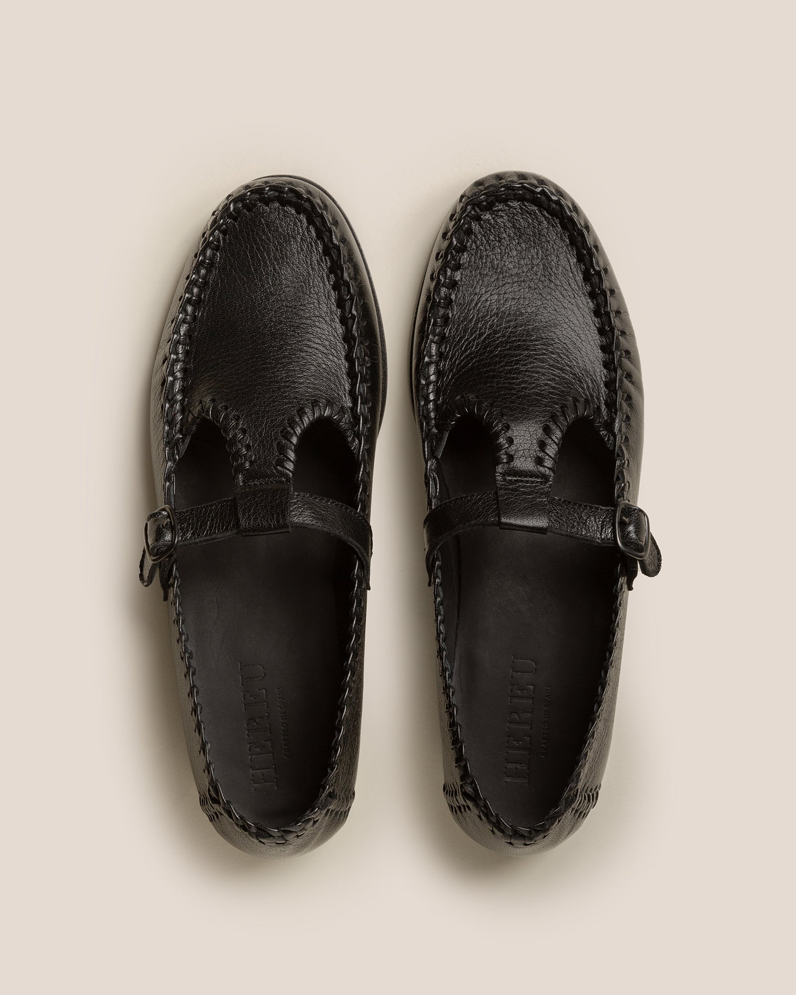 Hereu ALCOVER SUPPLE SHINY - Braided Seams T-bar Loafer - Men