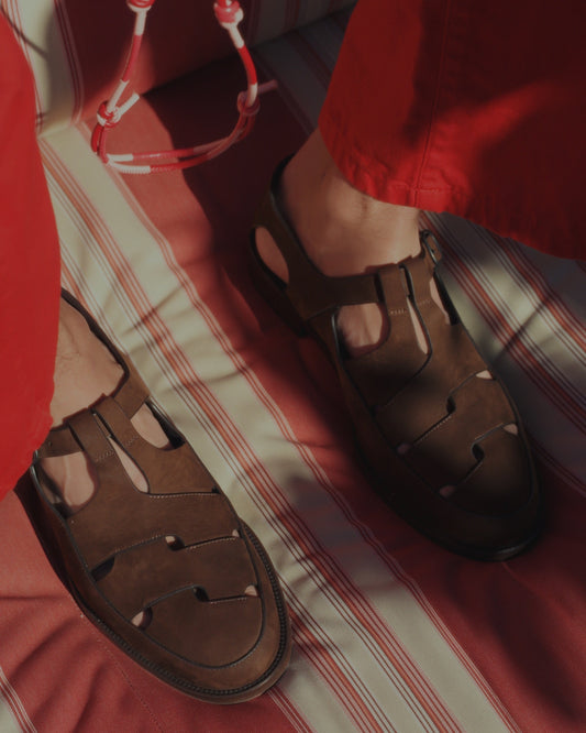 Hereu Hot Sale BESSO NUBUCK - Woven T-bar Sandal - Men