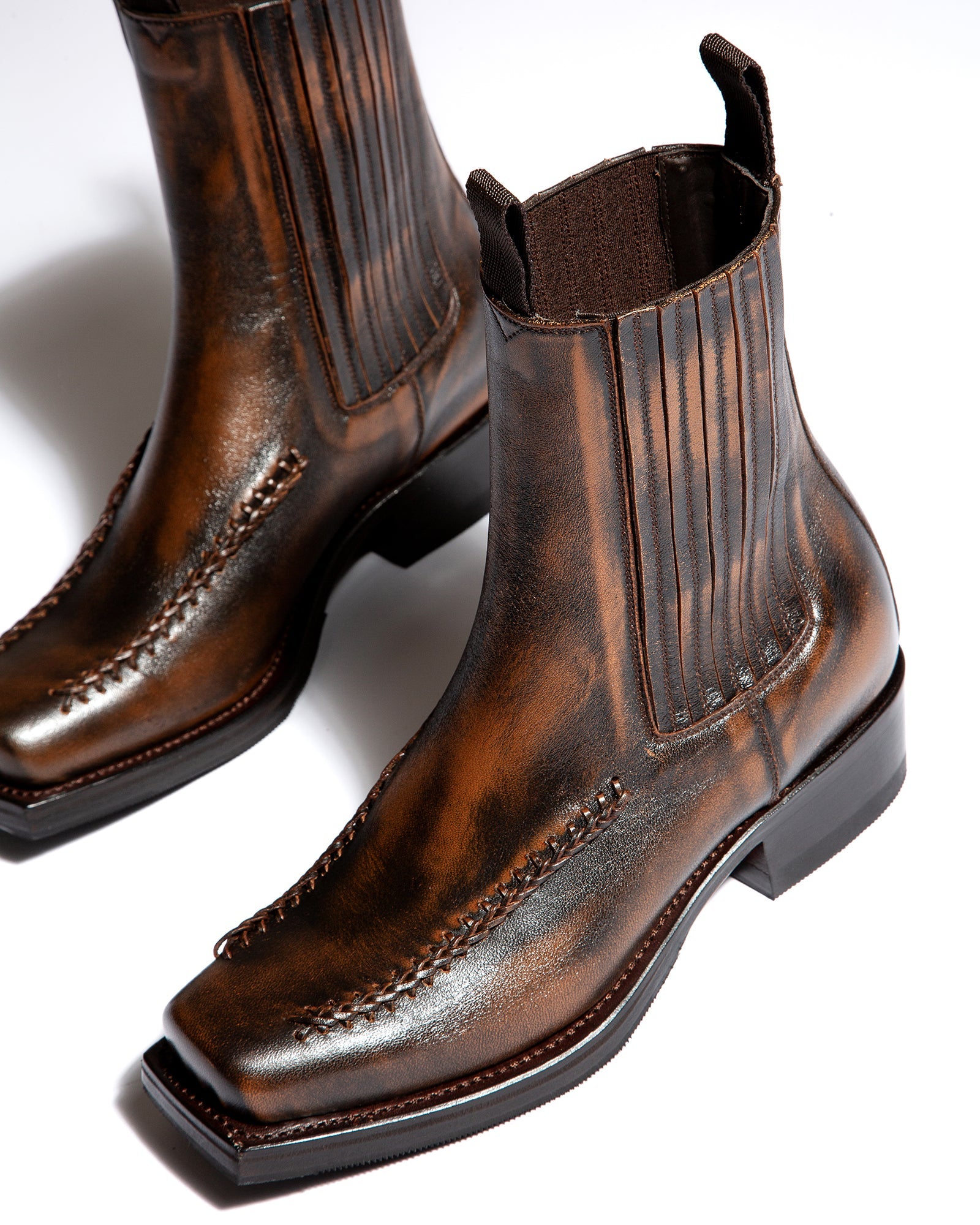 Hereu Discount AGULLA - Square-Toe Braided Detail Chelsea Boot - Men