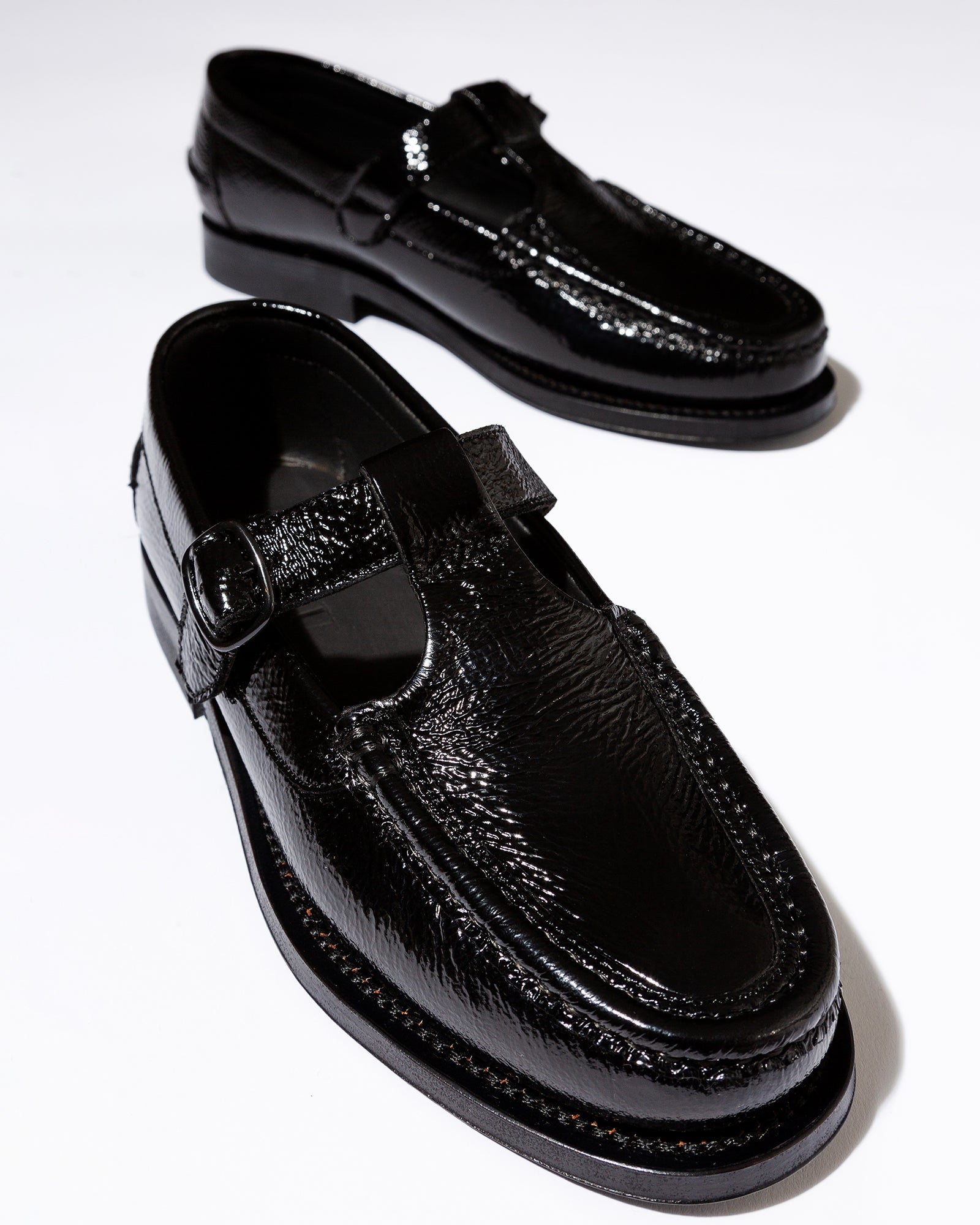 Hereu Outlet ALBER CRINKLED GLOSSY - T-bar Loafer - Women
