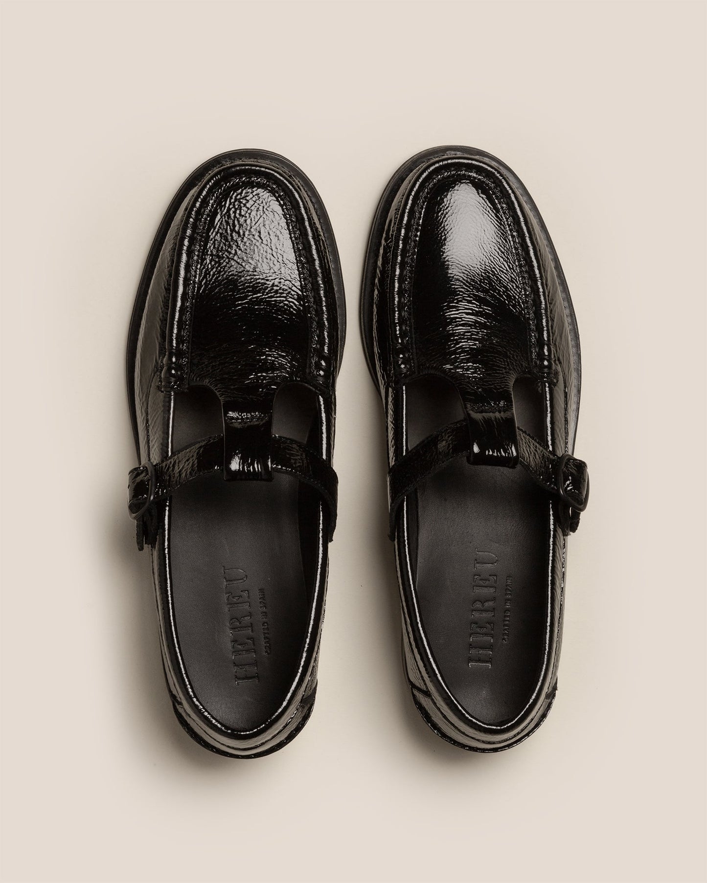 Hereu Outlet ALBER CRINKLED GLOSSY - T-bar Loafer - Women