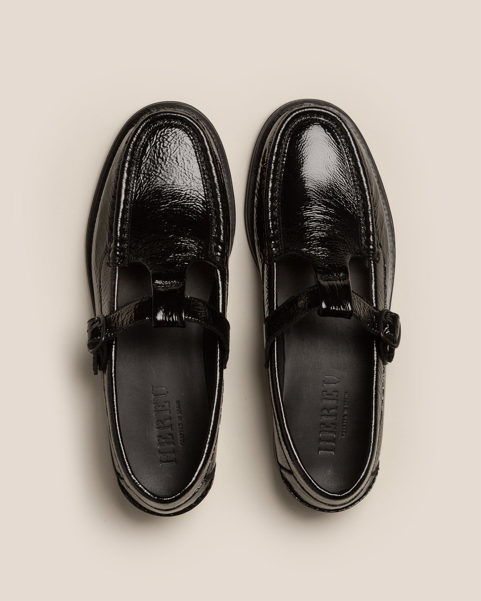 Hereu Outlet ALBER CRINKLED GLOSSY - T-bar Loafer - Women