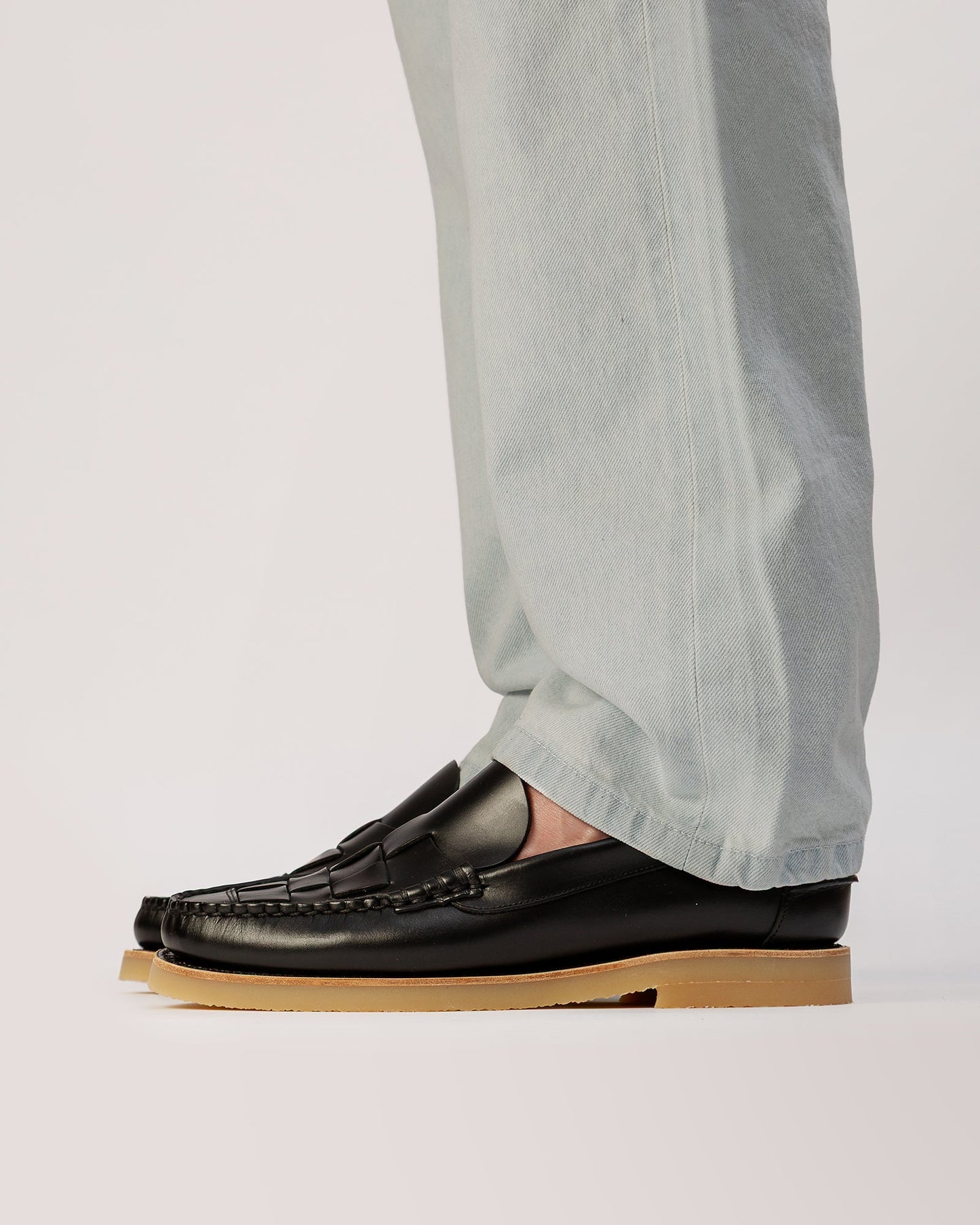 Hereu Hot Sale NOMBELA RUBBER VEG TAN - Interwoven Detail Slip-On Loafer - Men